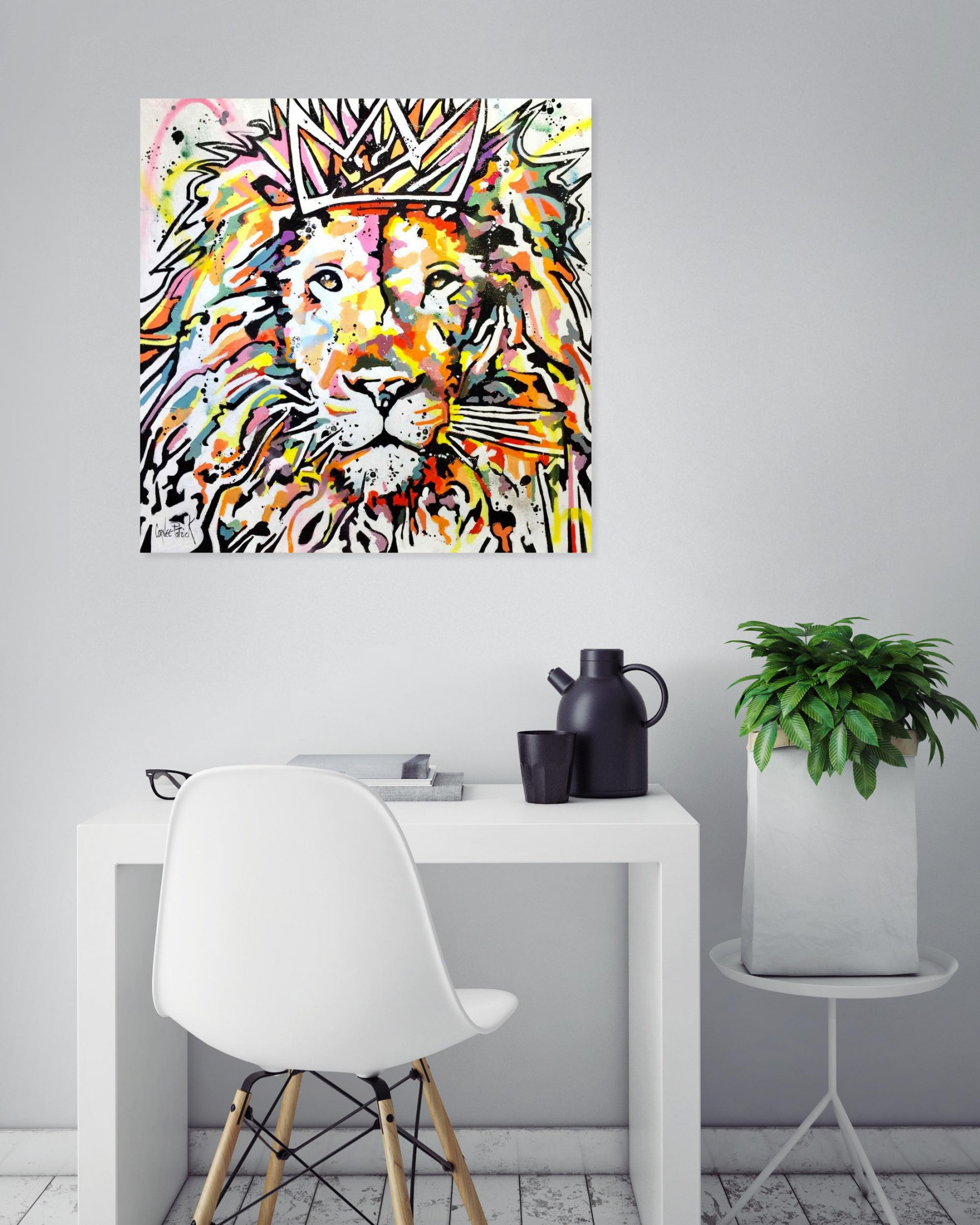 Patrick Cornée, The lion, peinture - Galerie de vente et d’achat d’art contemporain en ligne Artalistic