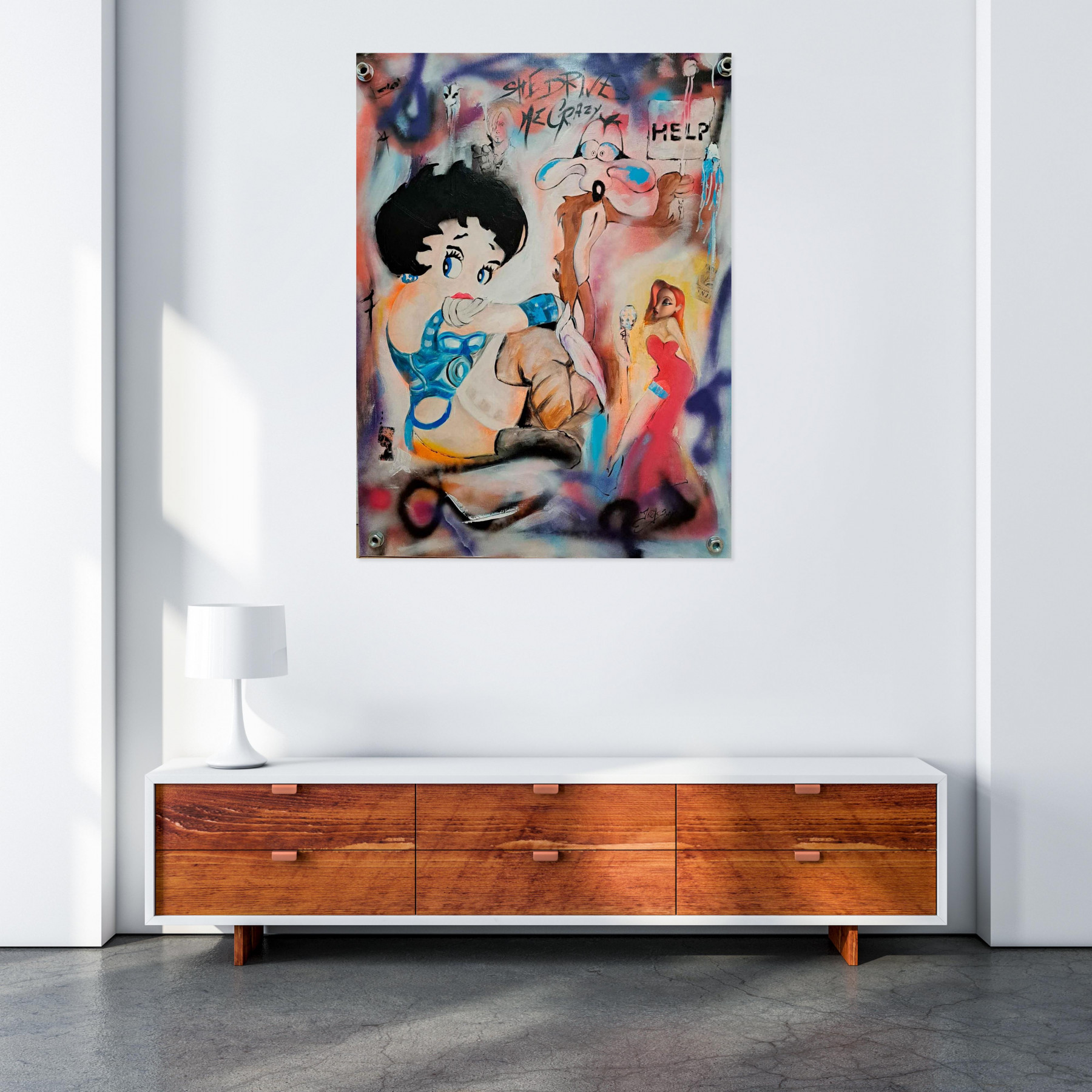 Jorel, Betty Boop, peinture - Galerie de vente et d’achat d’art contemporain en ligne Artalistic