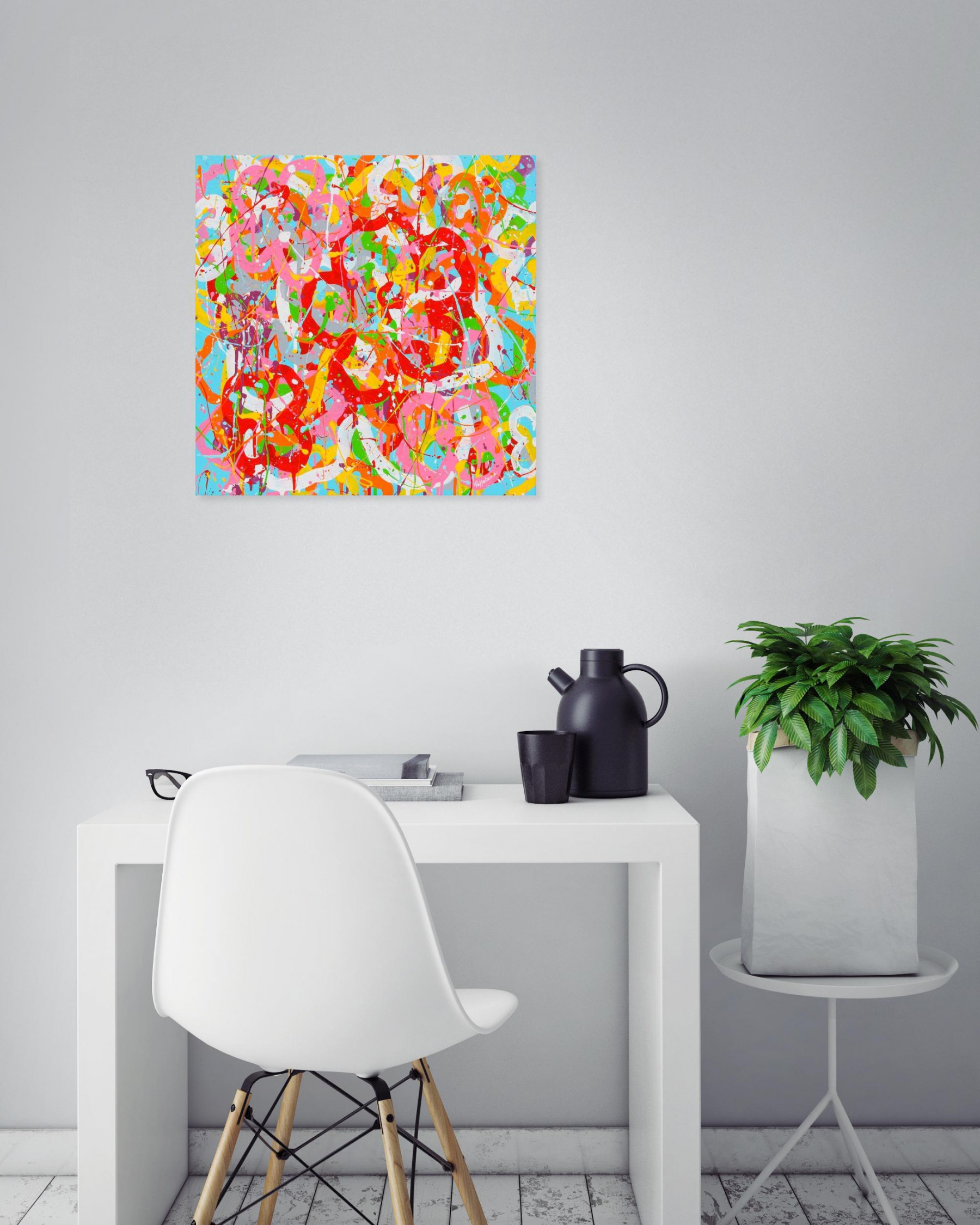 Isabelle Pelletane, Flowers pop, peinture - Galerie de vente et d’achat d’art contemporain en ligne Artalistic