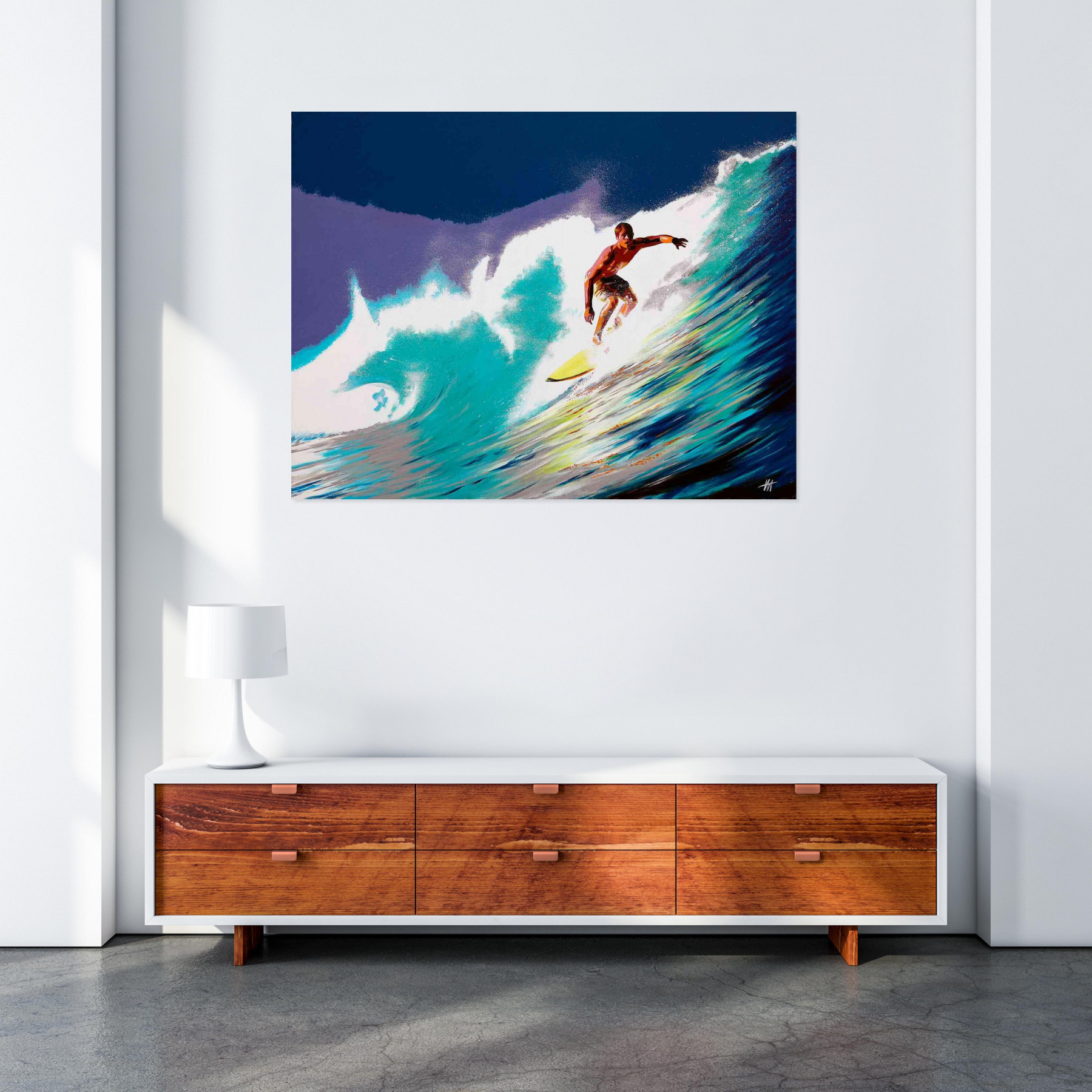 Jean-Jacques Venturini, Surfing, peinture - Galerie de vente et d’achat d’art contemporain en ligne Artalistic