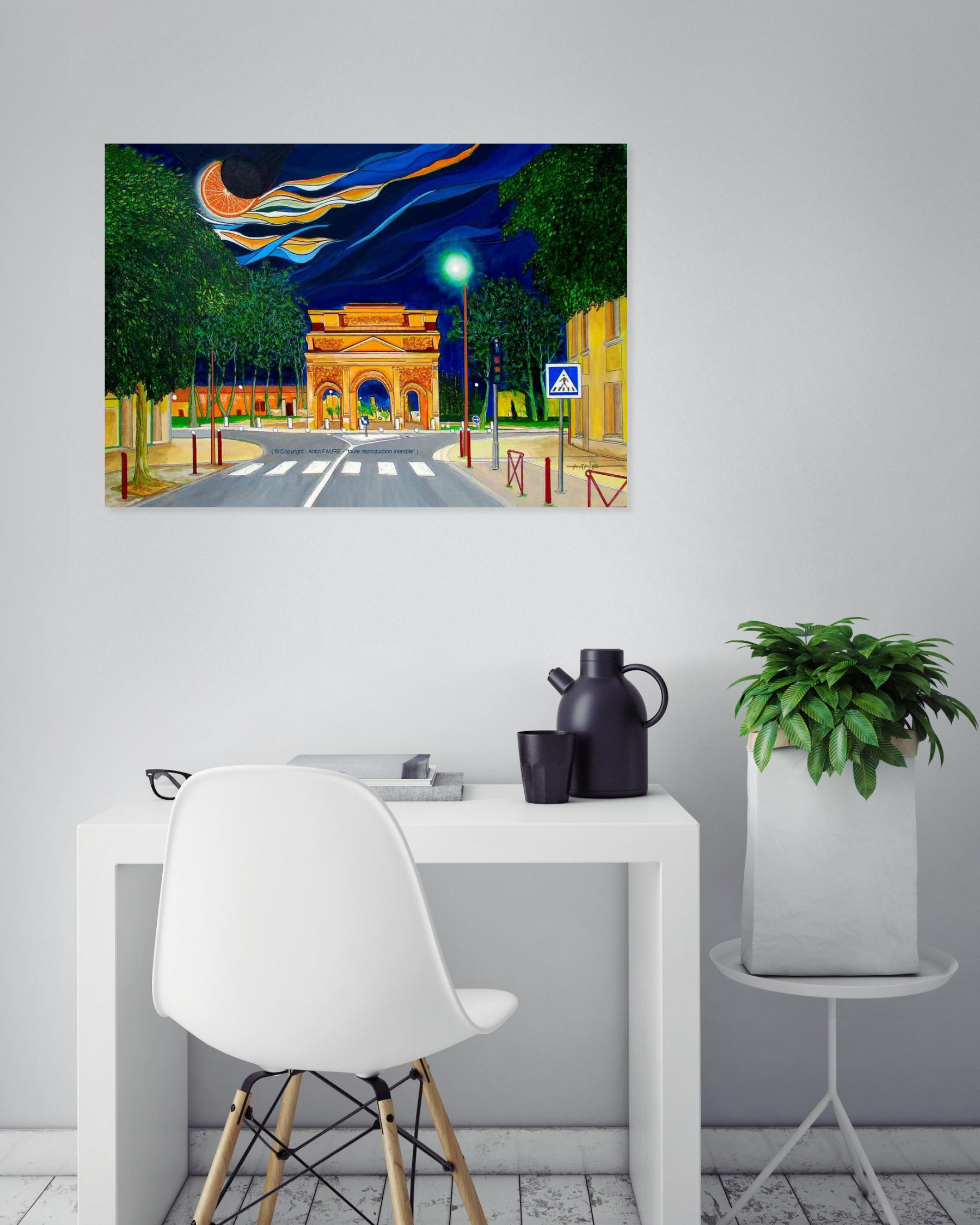 Alain Faure, Quartier d'Orange, peinture - Galerie de vente et d’achat d’art contemporain en ligne Artalistic