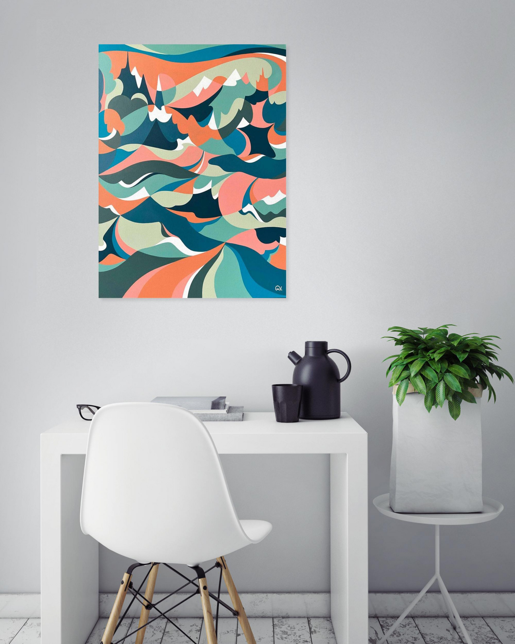Maguy Vaz, Alpes III, peinture - Galerie de vente et d’achat d’art contemporain en ligne Artalistic
