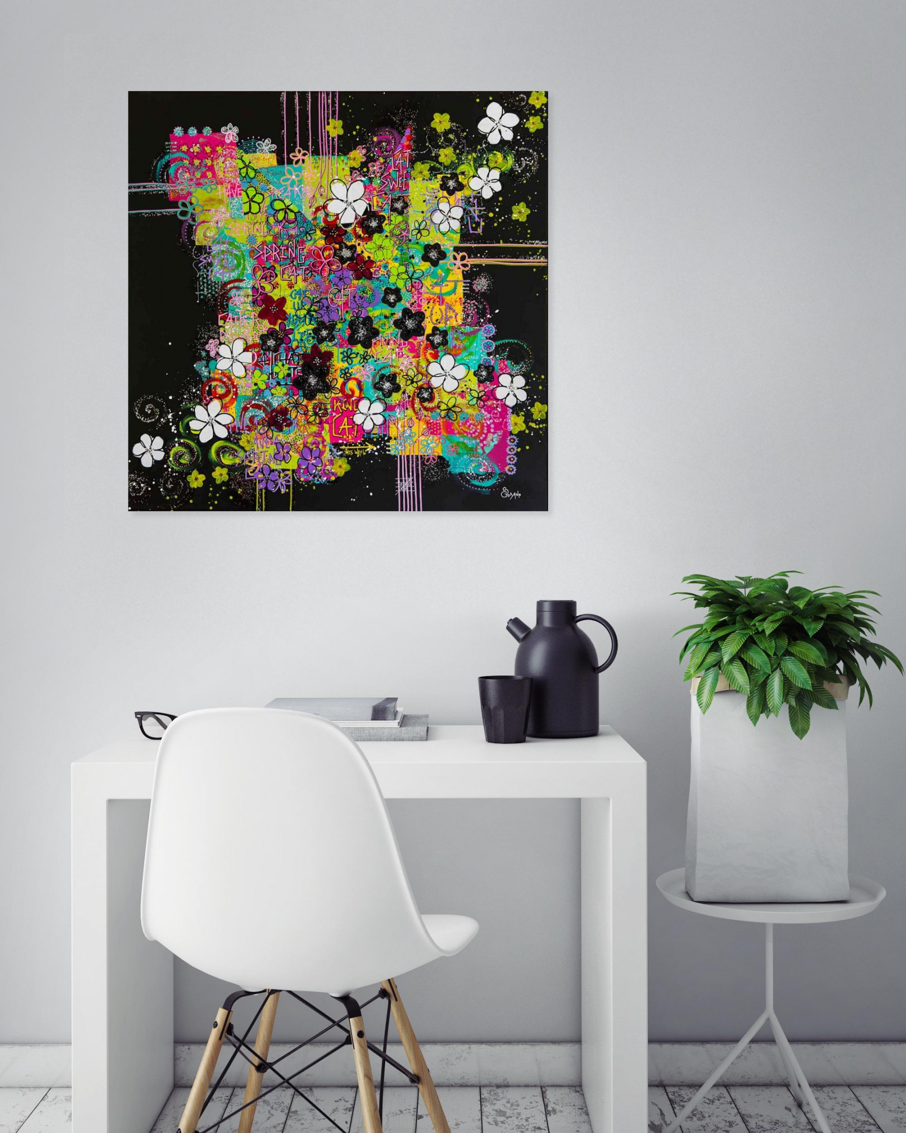 Stéphanie Godann, Spring cat, peinture - Galerie de vente et d’achat d’art contemporain en ligne Artalistic