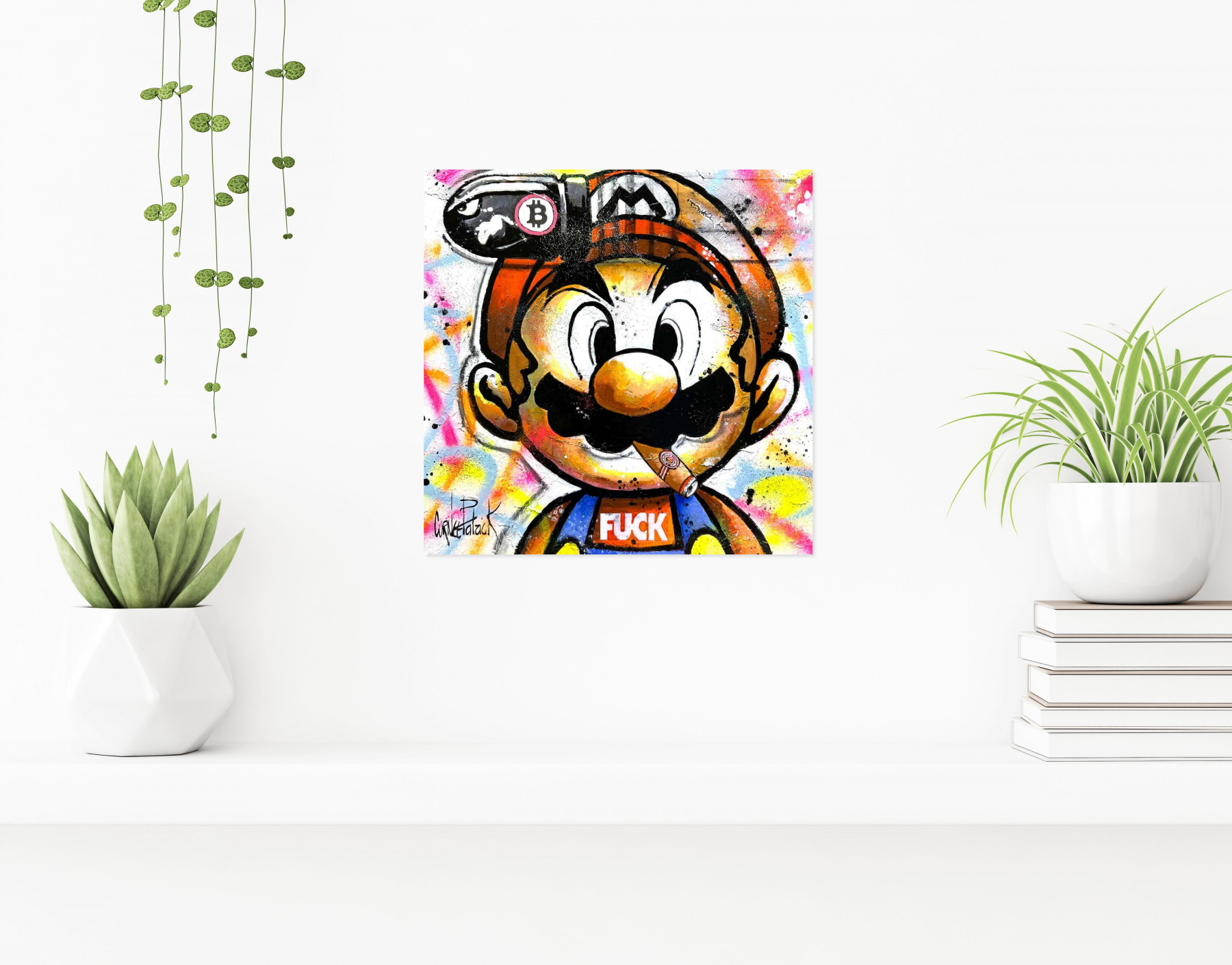 Patrick Cornée, Mario what the fuck, peinture - Galerie de vente et d’achat d’art contemporain en ligne Artalistic