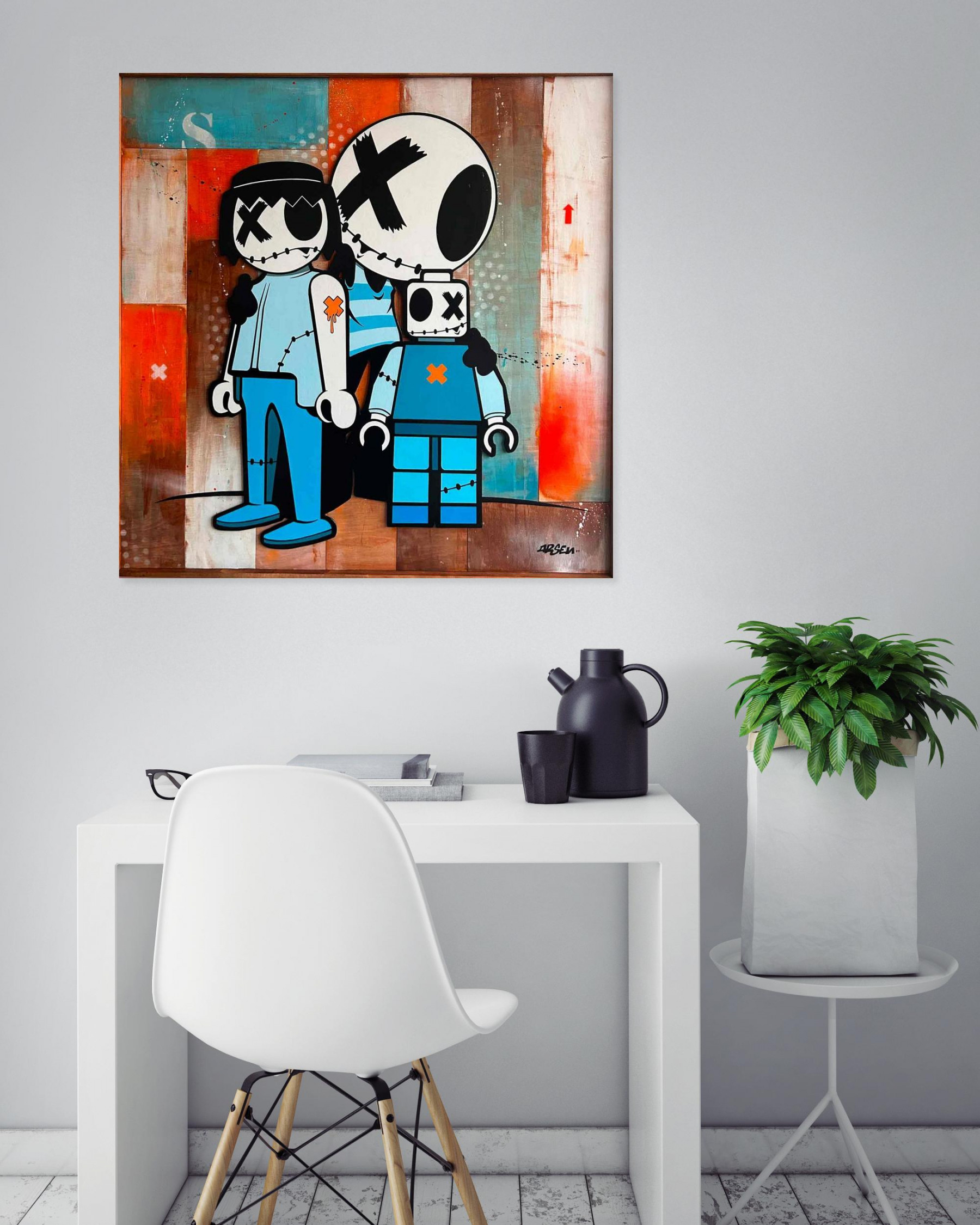Arsen, The blue brothers, peinture - Galerie de vente et d’achat d’art contemporain en ligne Artalistic