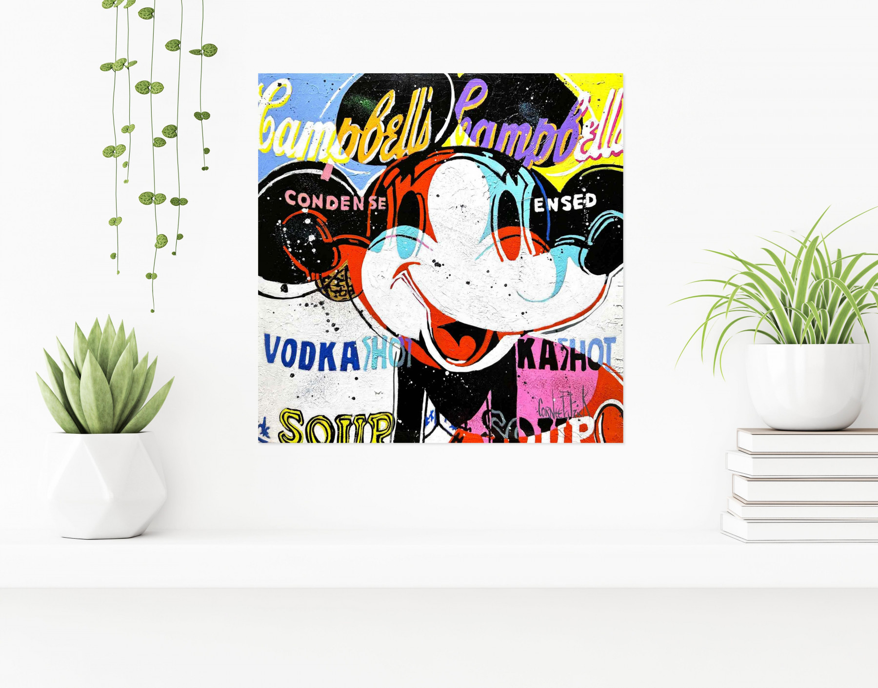 Patrick Cornée, Mickey likes Vodka a lot, peinture - Galerie de vente et d’achat d’art contemporain en ligne Artalistic