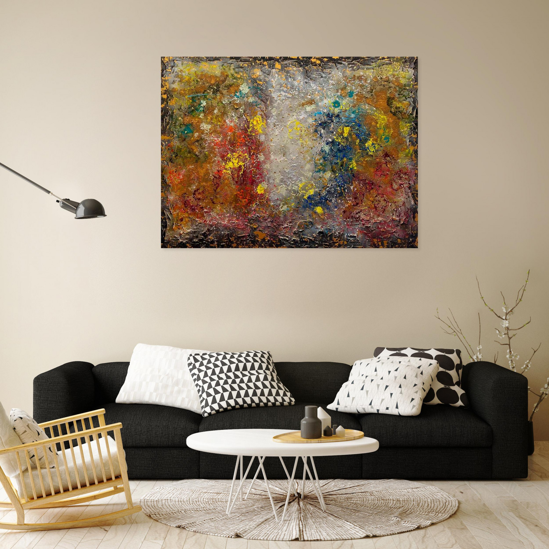 Céline Marin, Feu d'artifice, peinture - Galerie de vente et d’achat d’art contemporain en ligne Artalistic