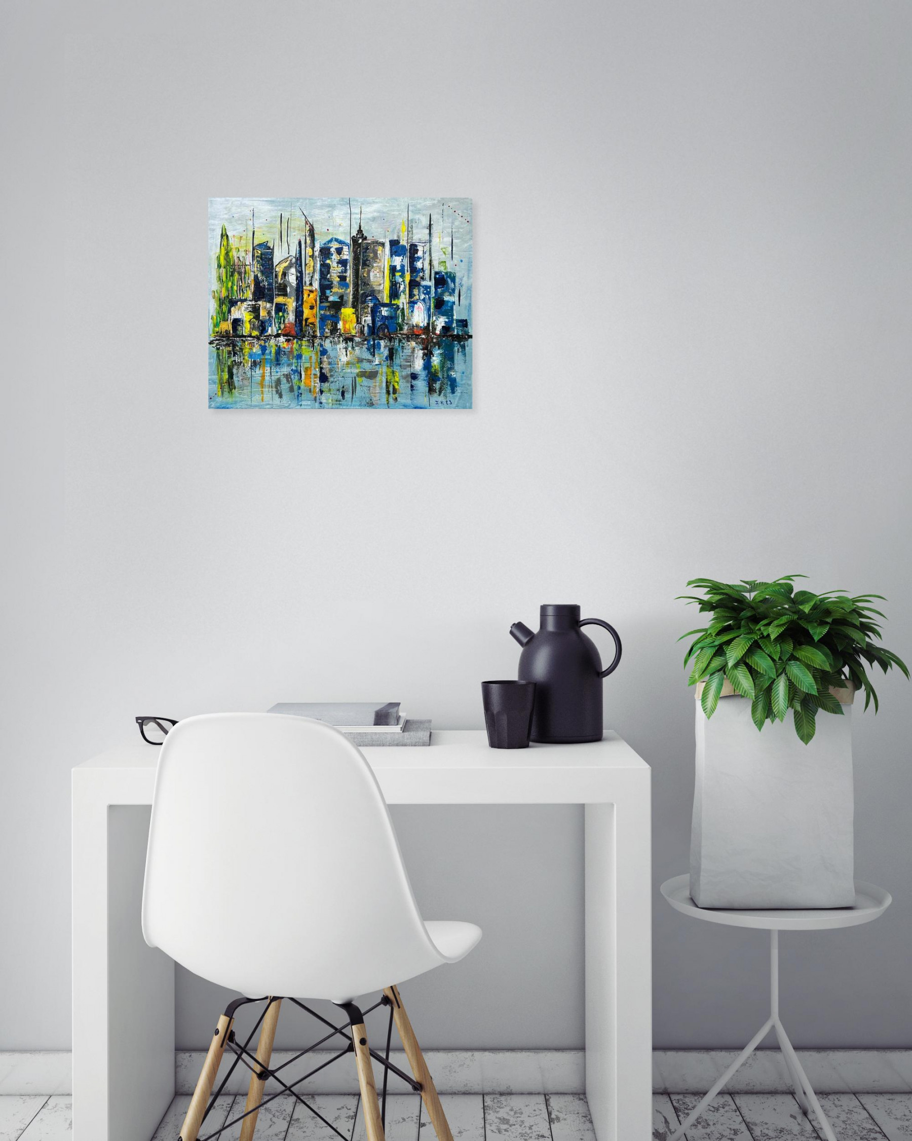 Jocelyne Kyriacou, La city, peinture - Galerie de vente et d’achat d’art contemporain en ligne Artalistic