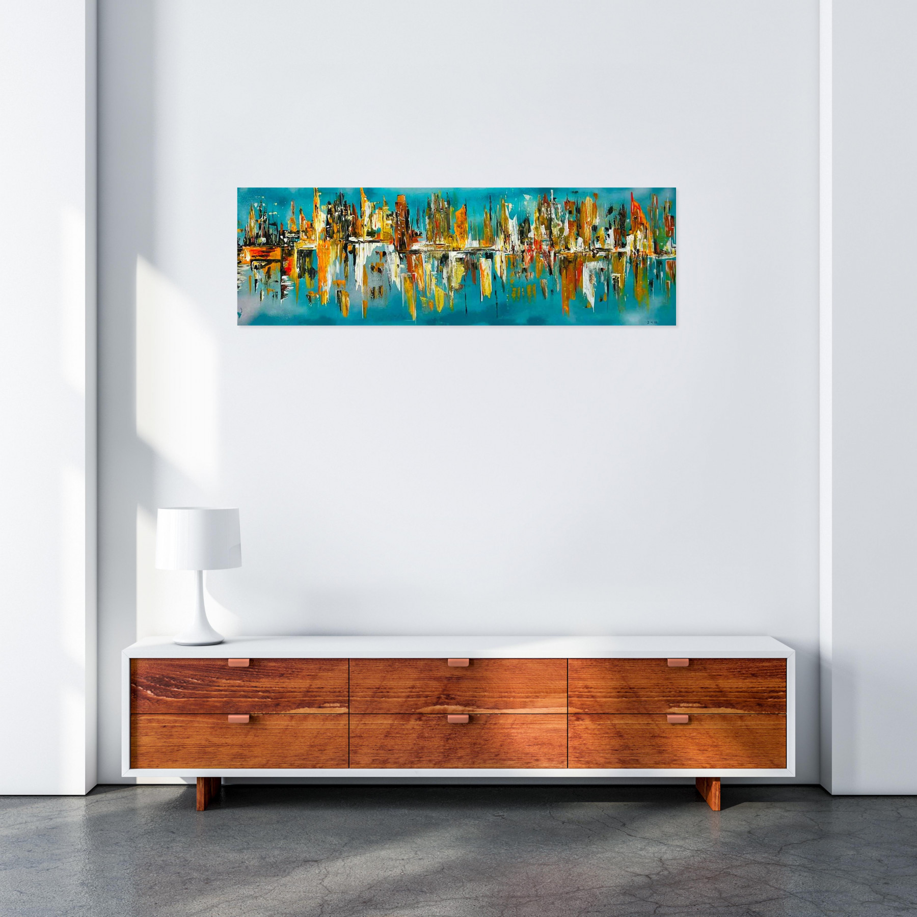 Jocelyne Kyriacou, mégalopole et ses reflets, peinture - Galerie de vente et d’achat d’art contemporain en ligne Artalistic