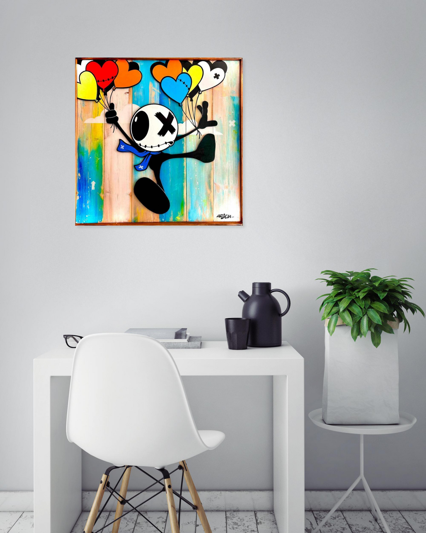 Arsen, Haut les coeurs, peinture - Galerie de vente et d’achat d’art contemporain en ligne Artalistic