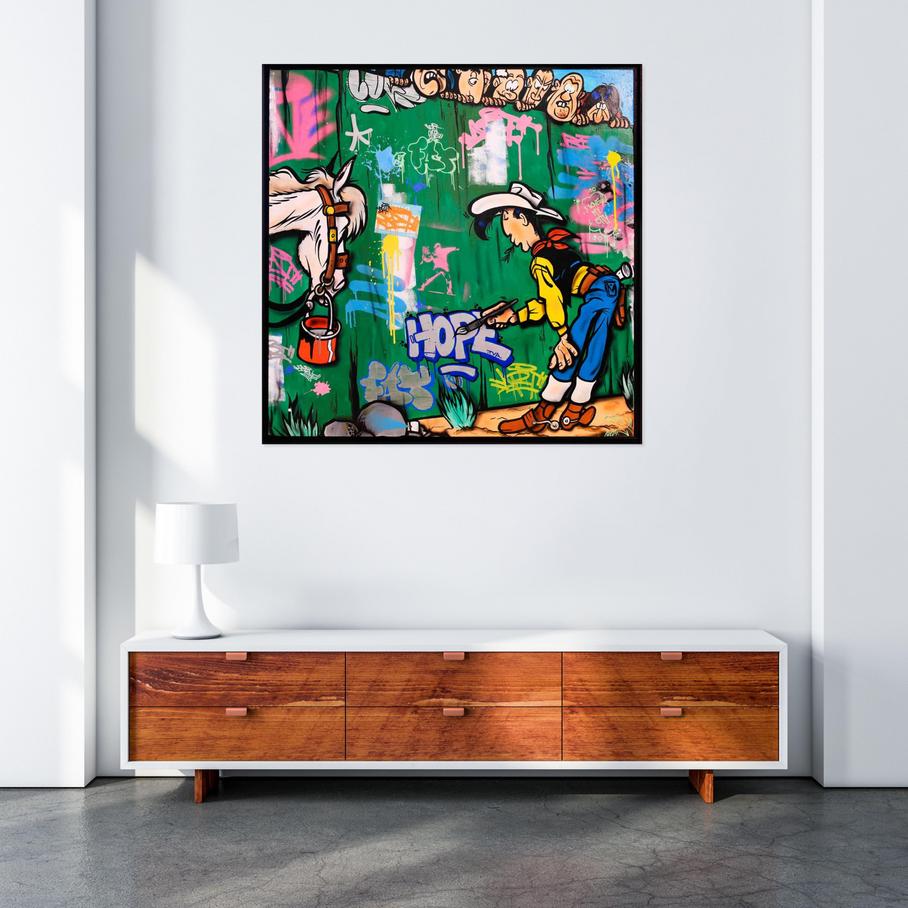 Fat, Lucky Luke graffiti, peinture - Galerie de vente et d’achat d’art contemporain en ligne Artalistic