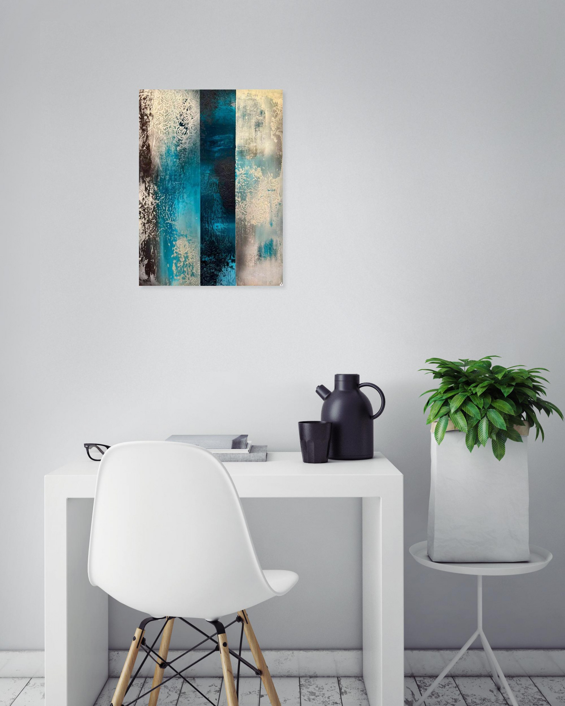 Ludivine Renaud, Planète bleue, peinture - Galerie de vente et d’achat d’art contemporain en ligne Artalistic