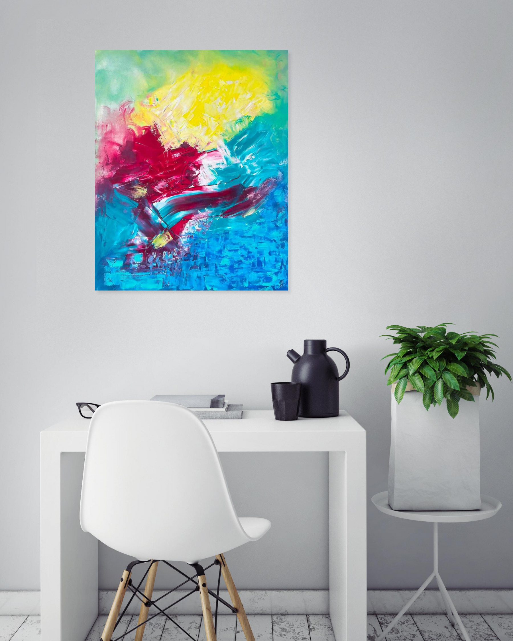 Jacqueline Poitevin, Eclats de joie, peinture - Galerie de vente et d’achat d’art contemporain en ligne Artalistic
