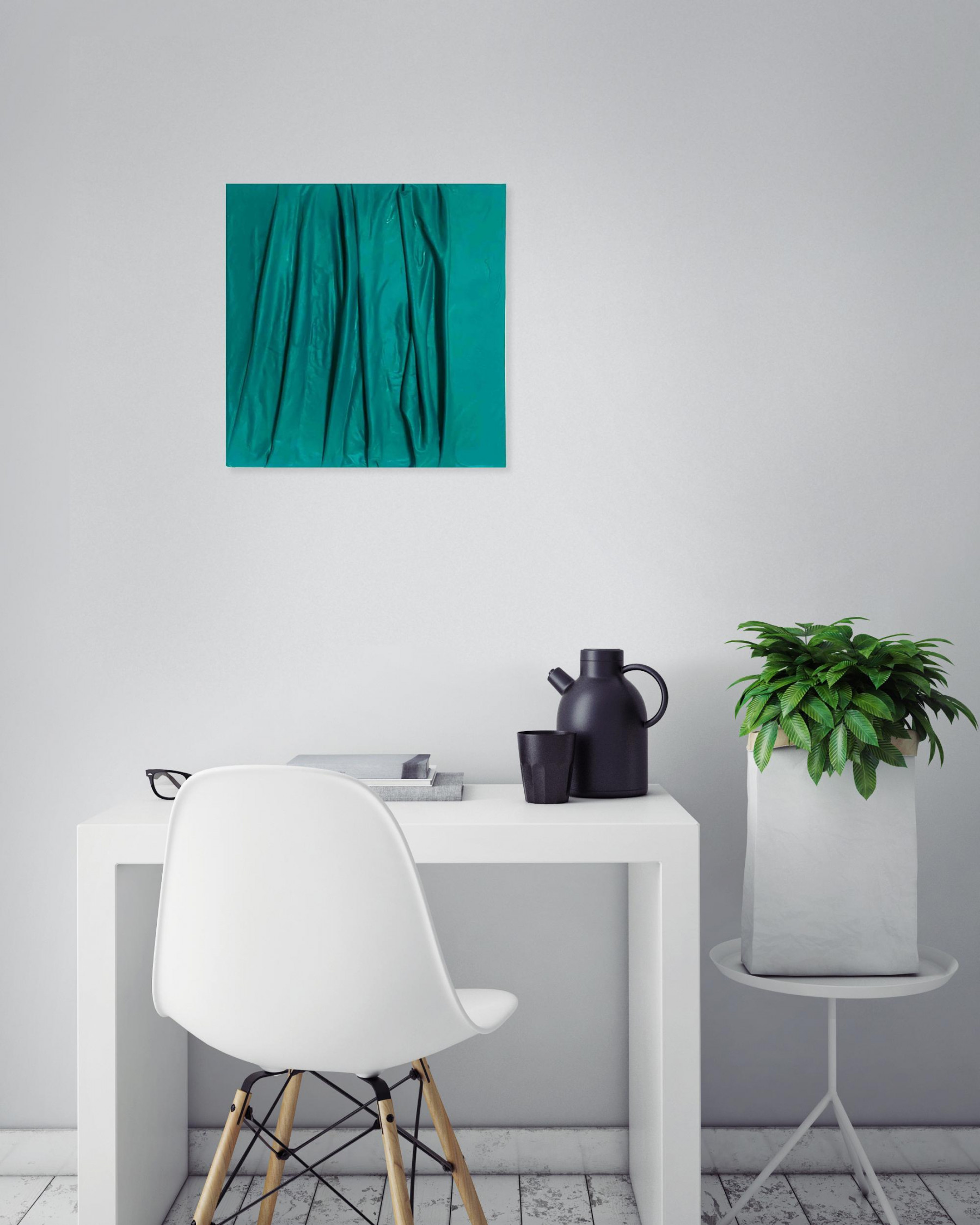 Jackart, Emeraude plissée, peinture - Galerie de vente et d’achat d’art contemporain en ligne Artalistic