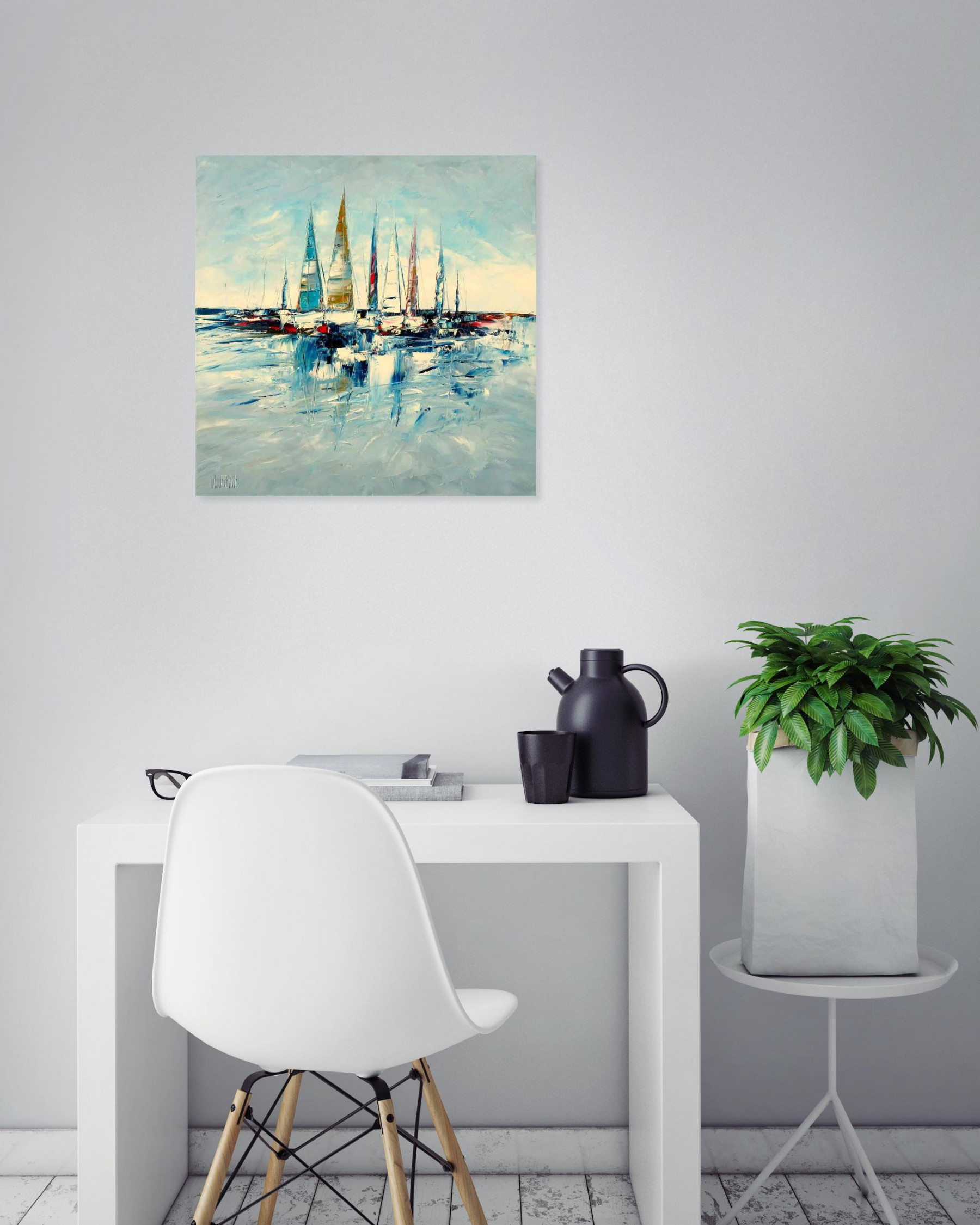 Michael Lefevre, Sur une grève, peinture - Galerie de vente et d’achat d’art contemporain en ligne Artalistic