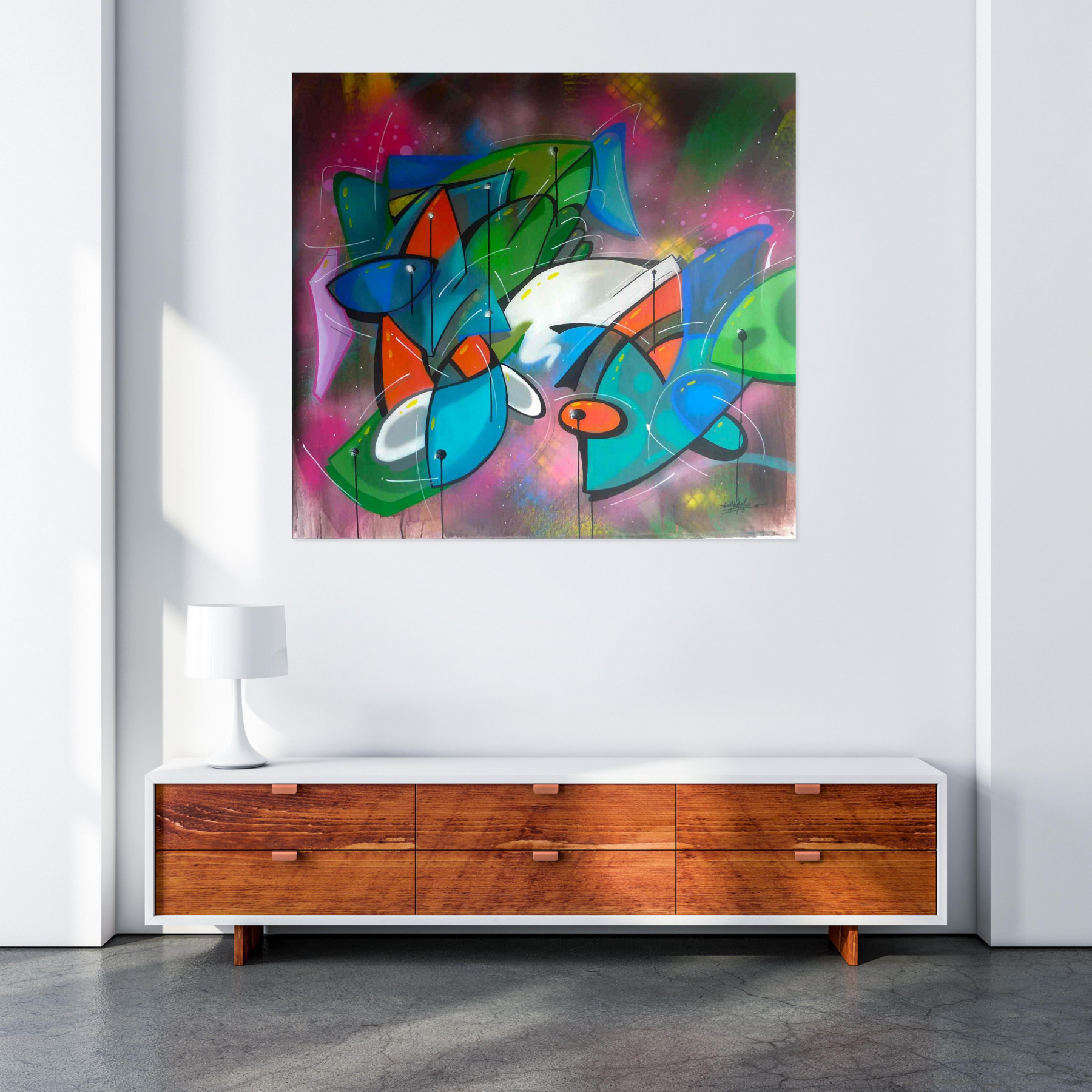 Saname, Fish n°2301, peinture - Galerie de vente et d’achat d’art contemporain en ligne Artalistic