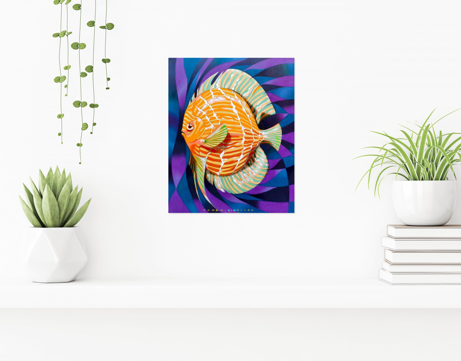 Federico Cortese, Yellow fish, peinture - Galerie de vente et d’achat d’art contemporain en ligne Artalistic