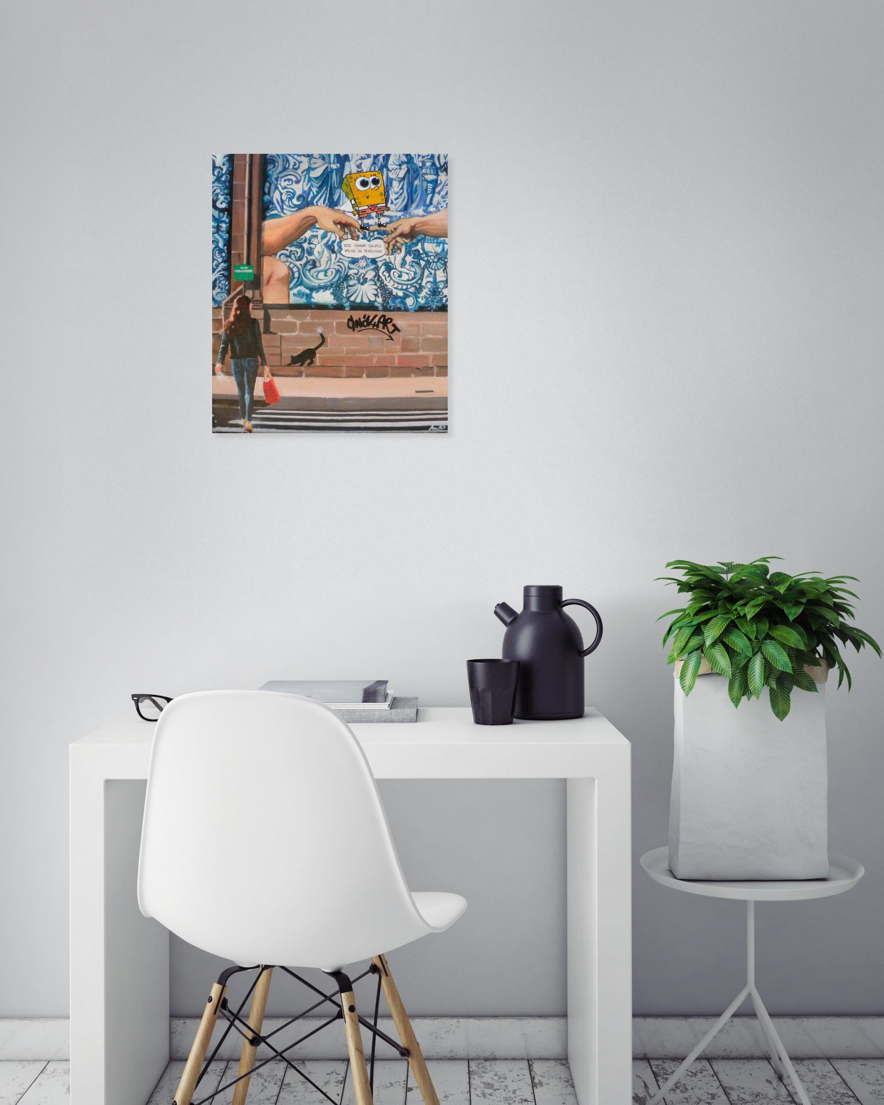 Mia, Bob réponde sur le Pont Michel-Ange, peinture - Galerie de vente et d’achat d’art contemporain en ligne Artalistic