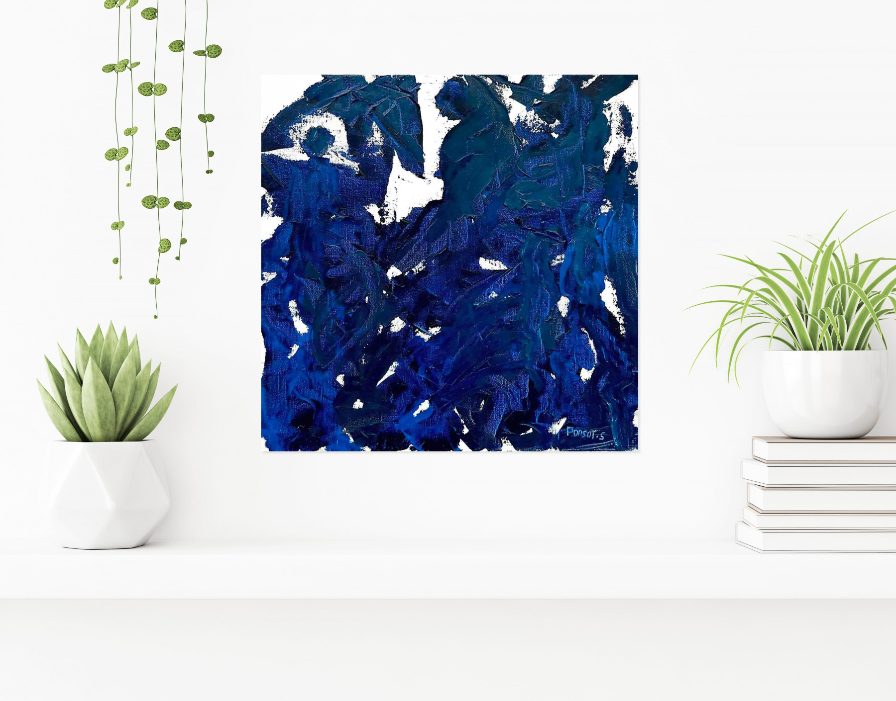 Ponsot.S, Bleu, peinture - Galerie de vente et d’achat d’art contemporain en ligne Artalistic