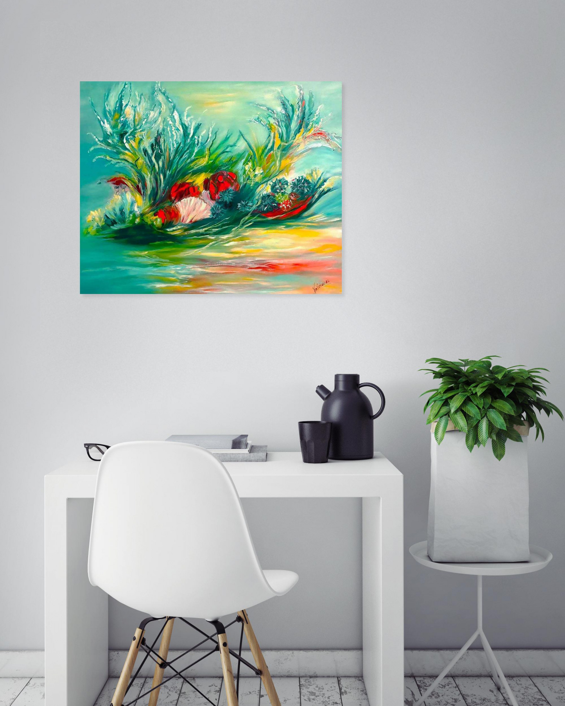 Pascale Vallée, Fantasia aquatique, peinture - Galerie de vente et d’achat d’art contemporain en ligne Artalistic