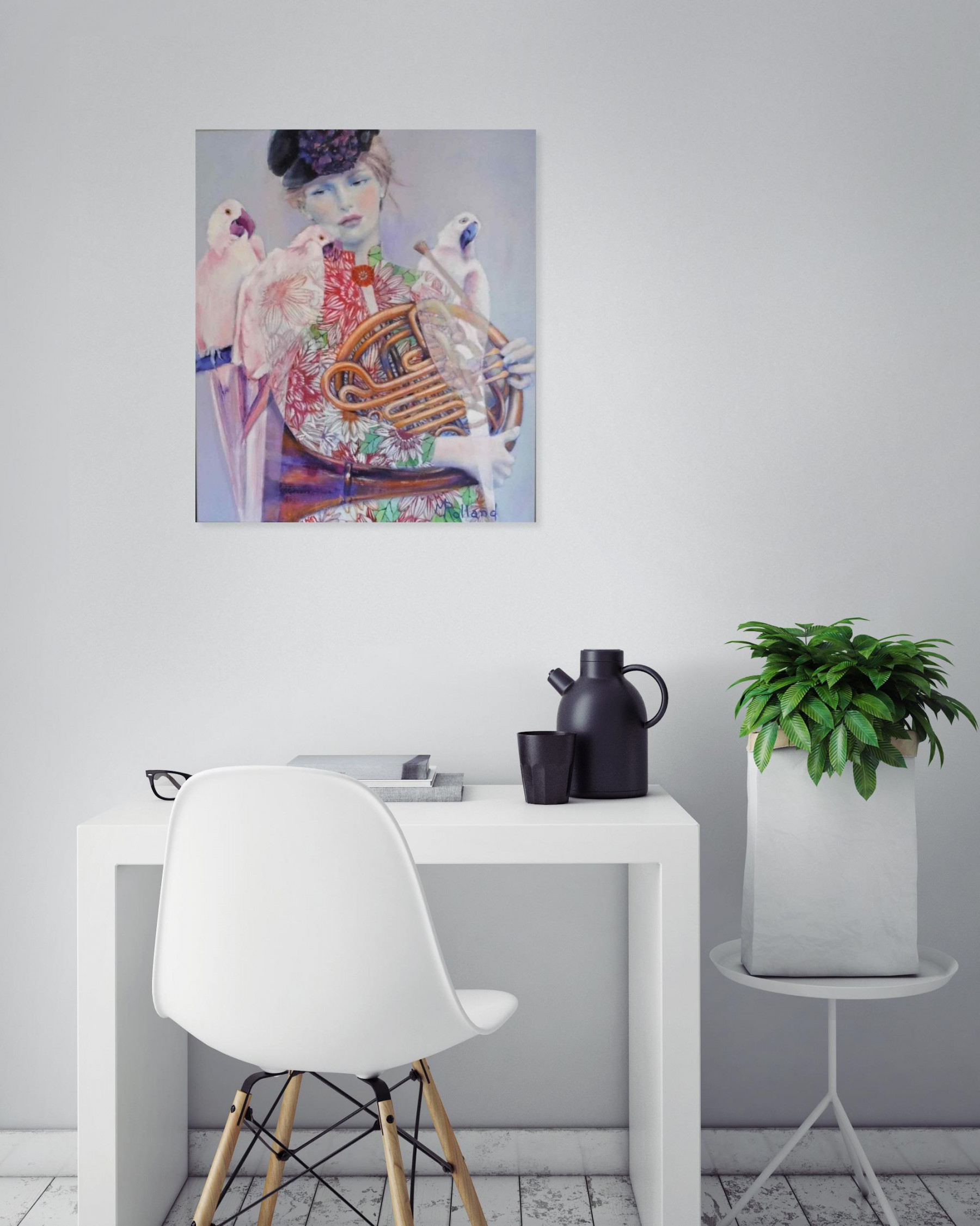 Mireille Rolland, La fanfare des oiseaux, peinture - Galerie de vente et d’achat d’art contemporain en ligne Artalistic