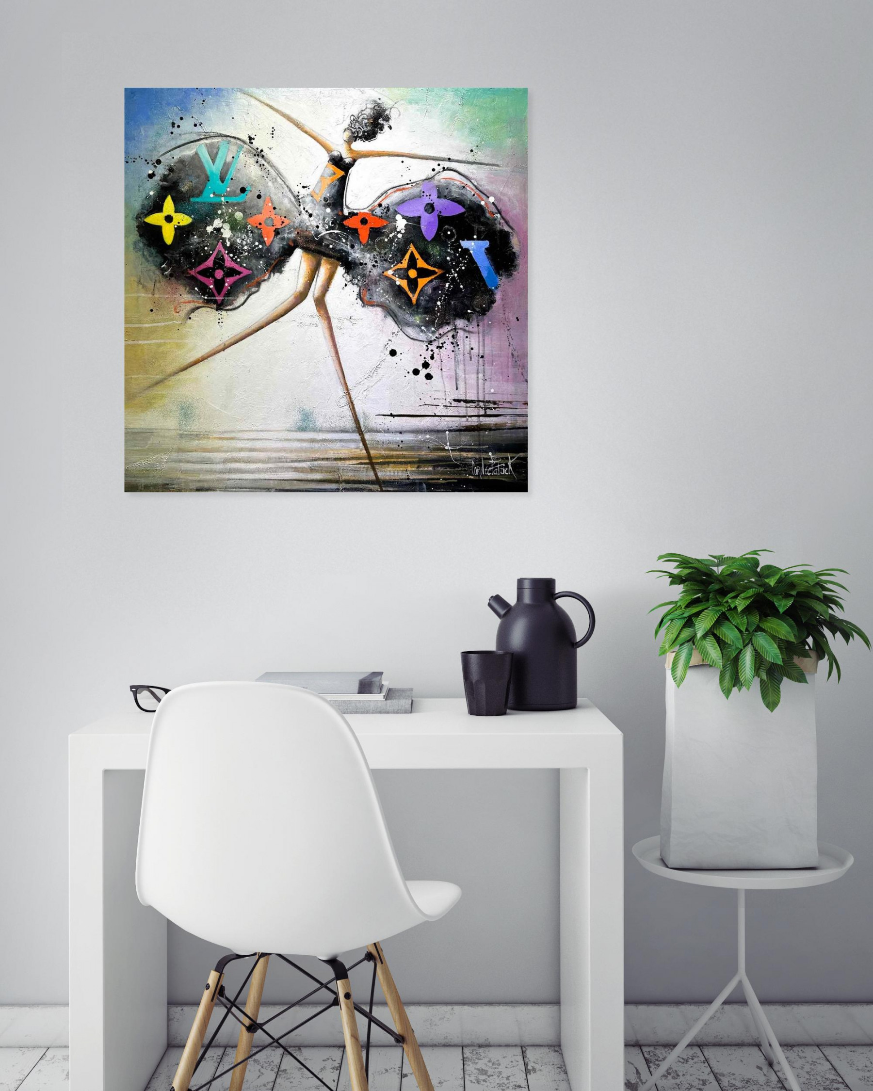 Patrick Cornée, Fashion pop girl, peinture - Galerie de vente et d’achat d’art contemporain en ligne Artalistic