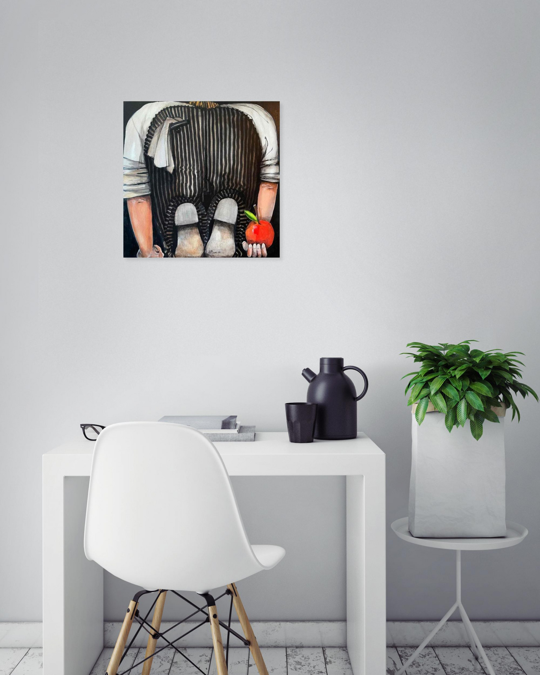 Alain Rouschmeyer, La pomme fugueuse, peinture - Galerie de vente et d’achat d’art contemporain en ligne Artalistic
