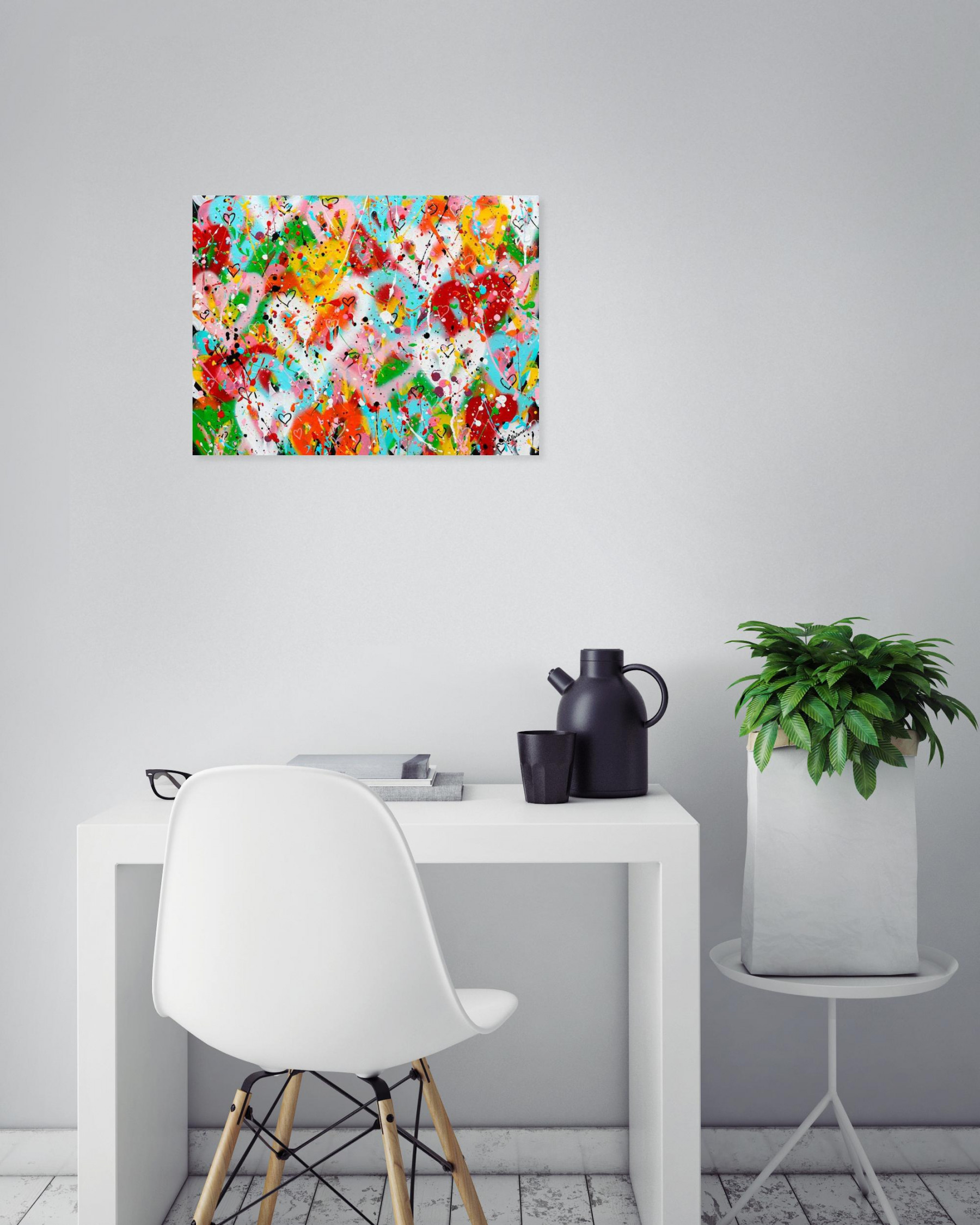 Isabelle Pelletane, Colorful Heart, peinture - Galerie de vente et d’achat d’art contemporain en ligne Artalistic