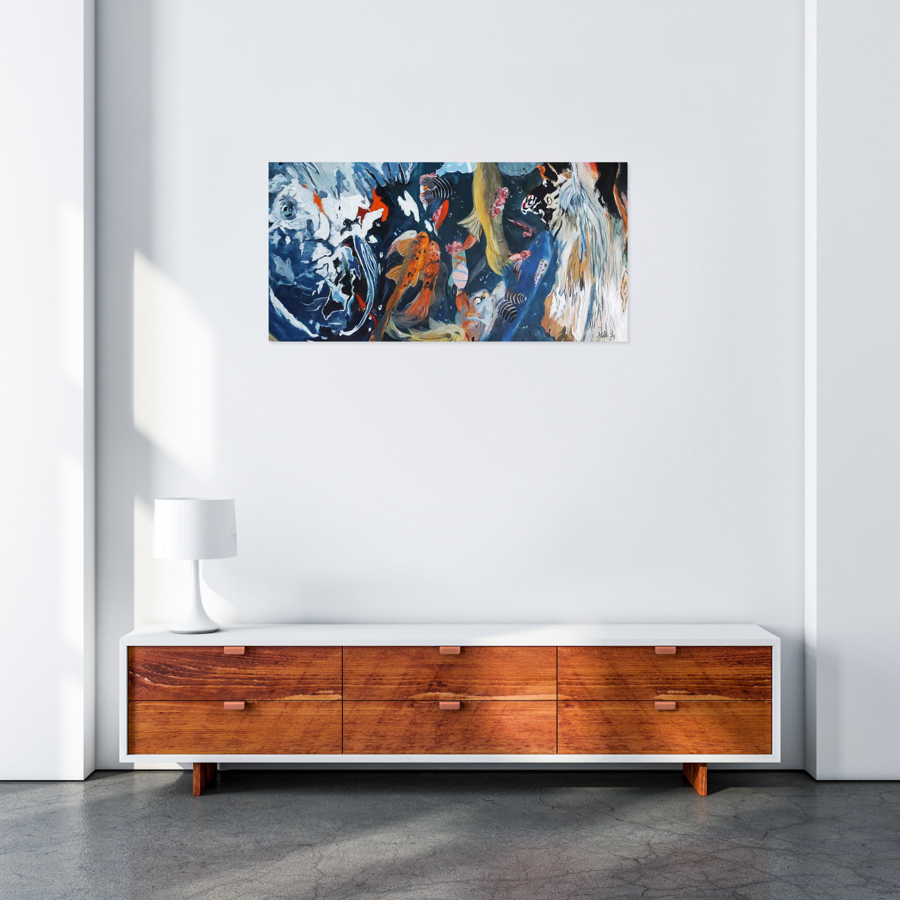 Anne-violette Goy, Poissons abstraits, Peinture - Galerie de vente et d’achat d’art contemporain en ligne Artalistic