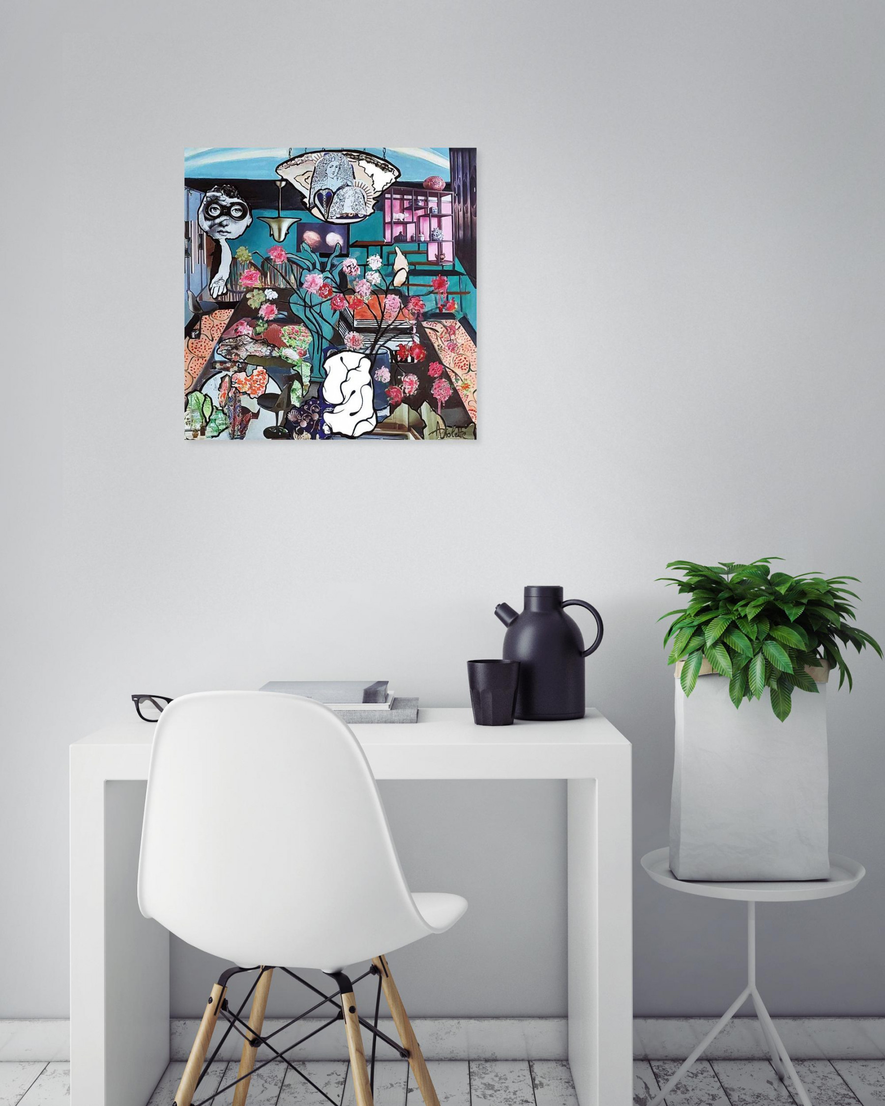 Anne-violette Goy, Intérieur Hotel de coulanges, Peinture - Galerie de vente et d’achat d’art contemporain en ligne Artalistic