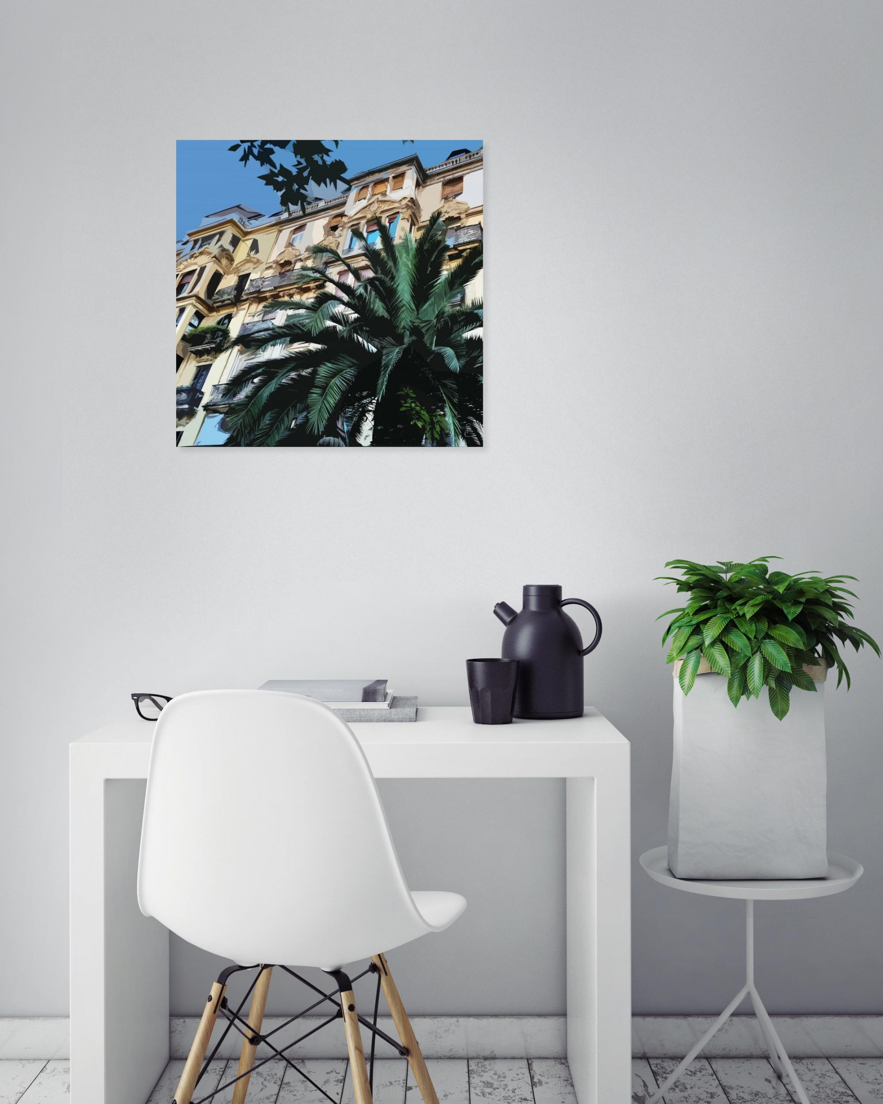 Jean-Marc Ambrosini, Un palmier en Façade, Photo- Galerie de vente et d’achat d’art contemporain en ligne Artalistic