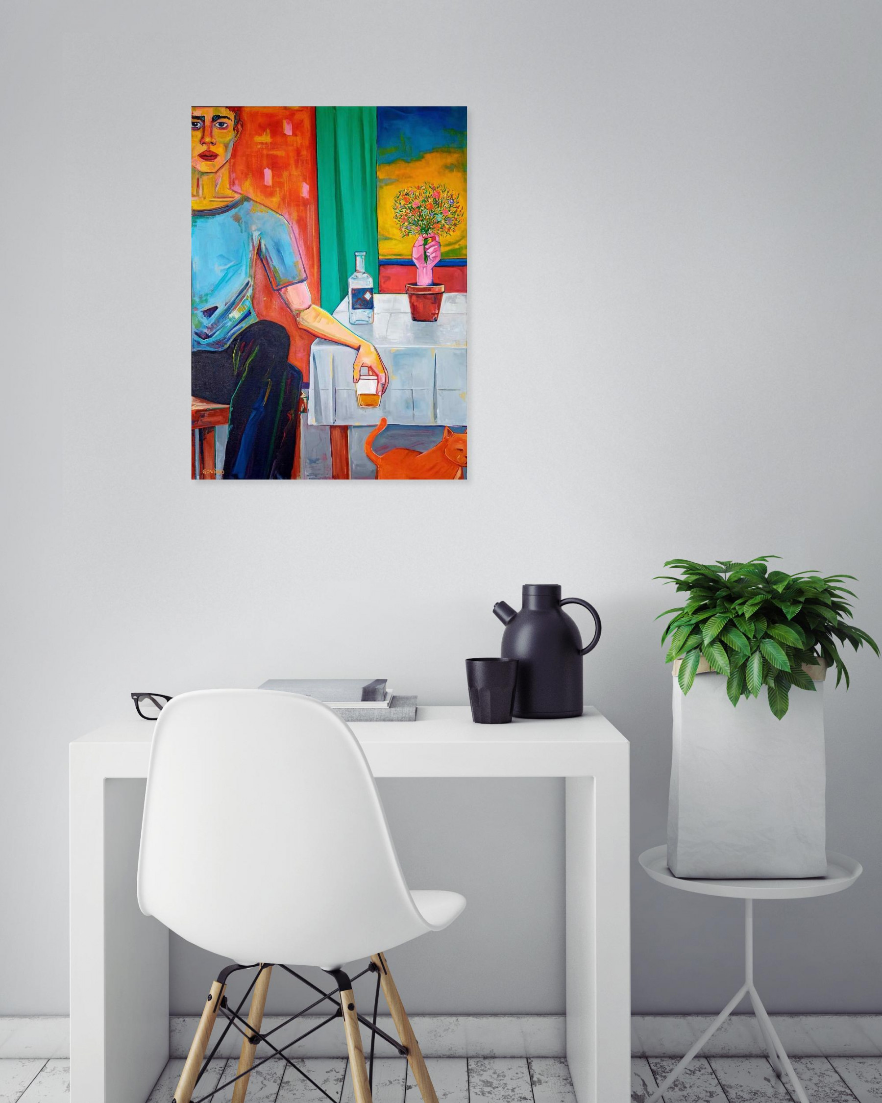 Sebastián, L'heure du vermouth, Peinture - Galerie de vente et d’achat d’art contemporain en ligne Artalistic