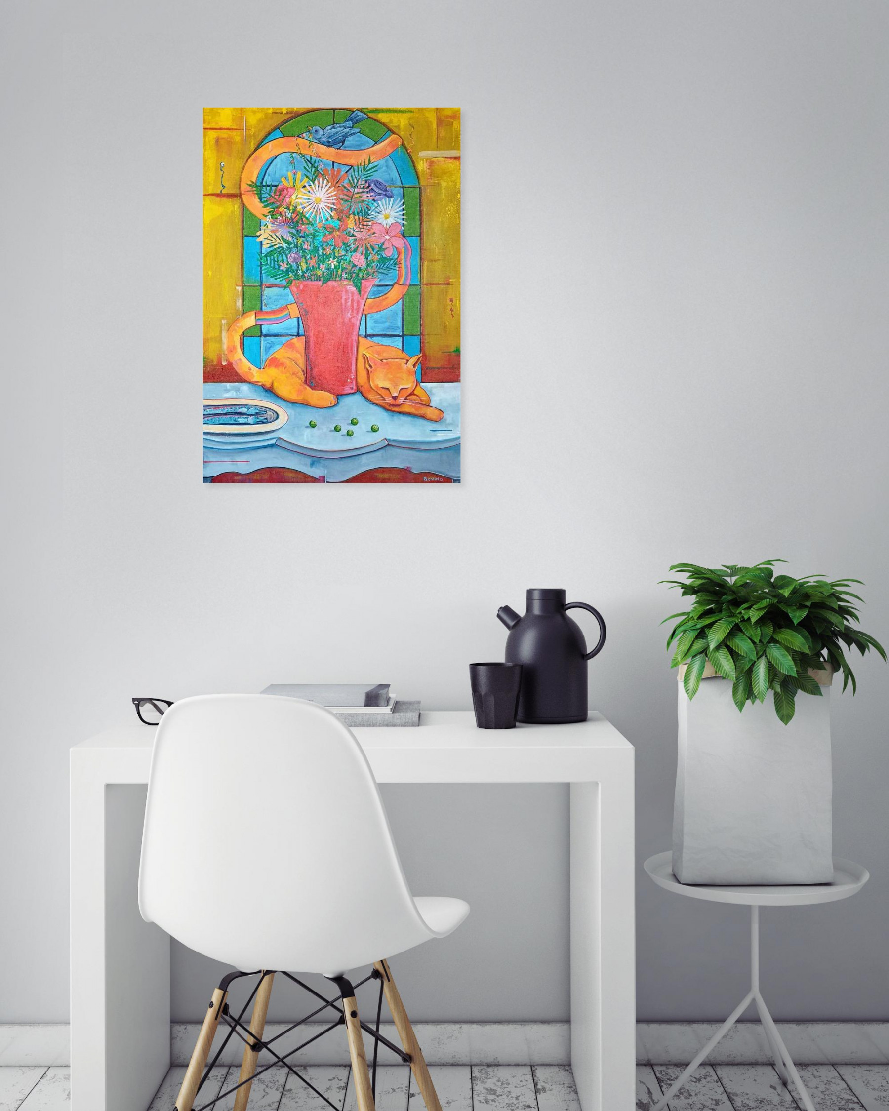 Sebastián, Sieste et sardines, Peinture - Galerie de vente et d’achat d’art contemporain en ligne Artalistic