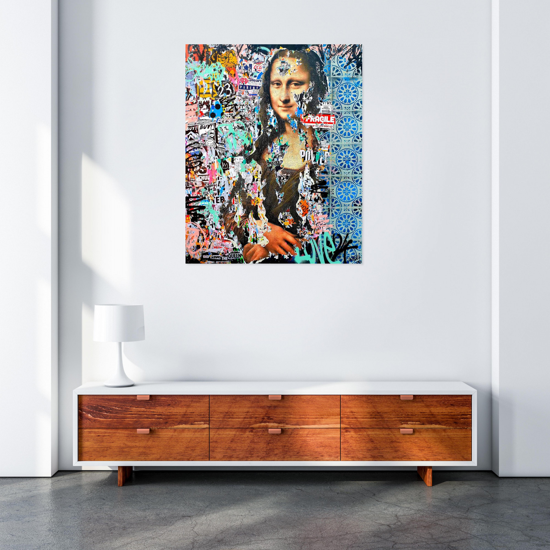 Lasveguix, Urban Mona Lisa, peinture - Galerie de vente et d’achat d’art contemporain en ligne Artalistic