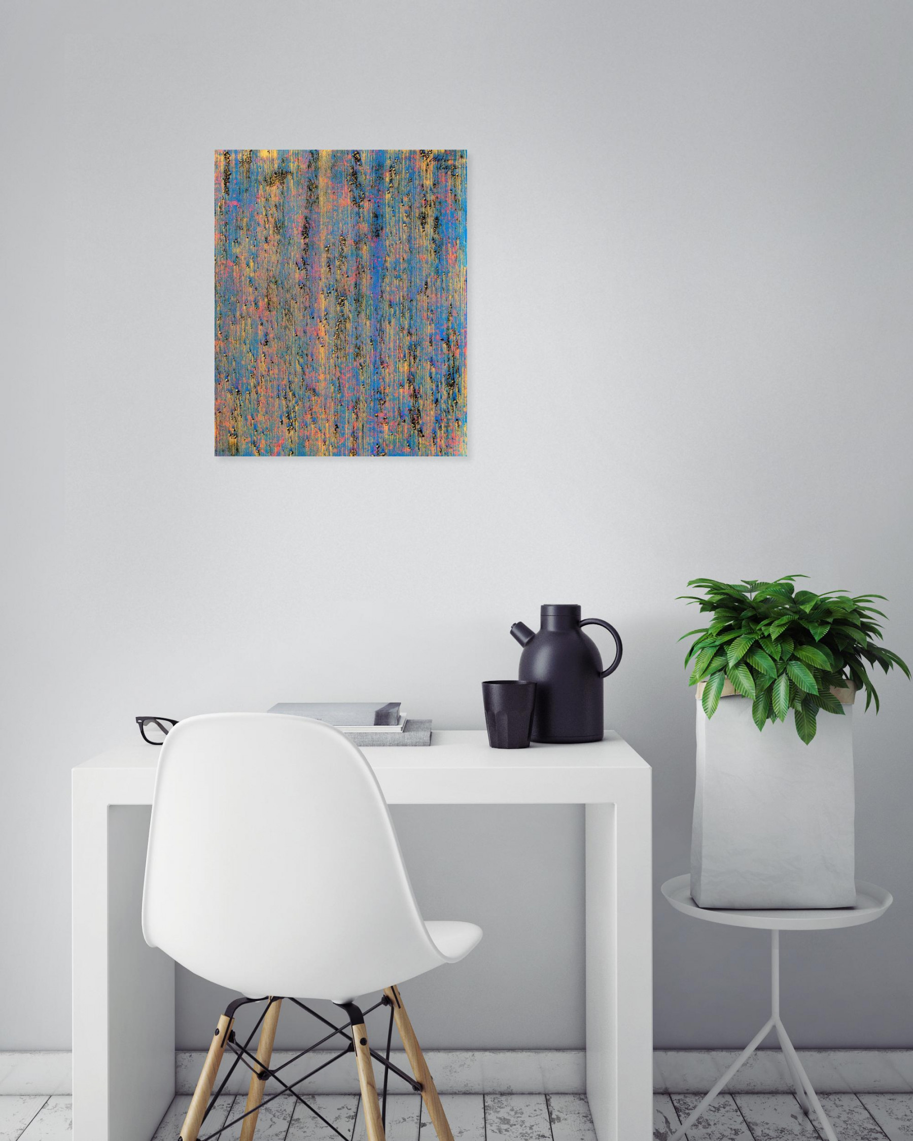 Chetan Katigar, blue vector, peinture - Galerie de vente et d’achat d’art contemporain en ligne Artalistic
