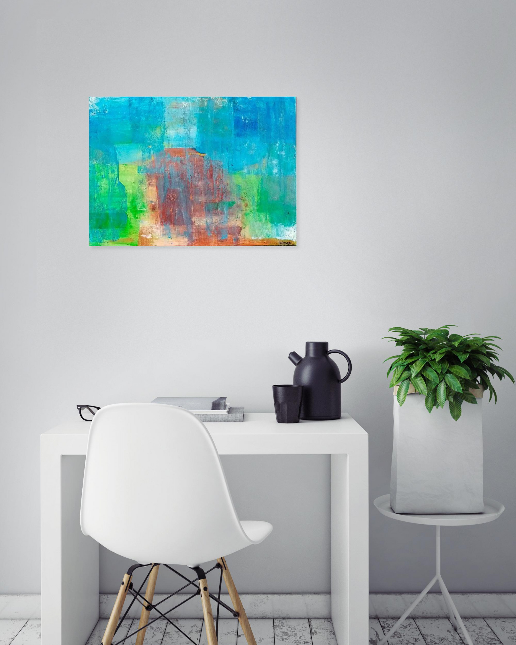 A-Wibaa, Mountain Landscape, painting - Artalistic online contemporary art buying and selling gallery