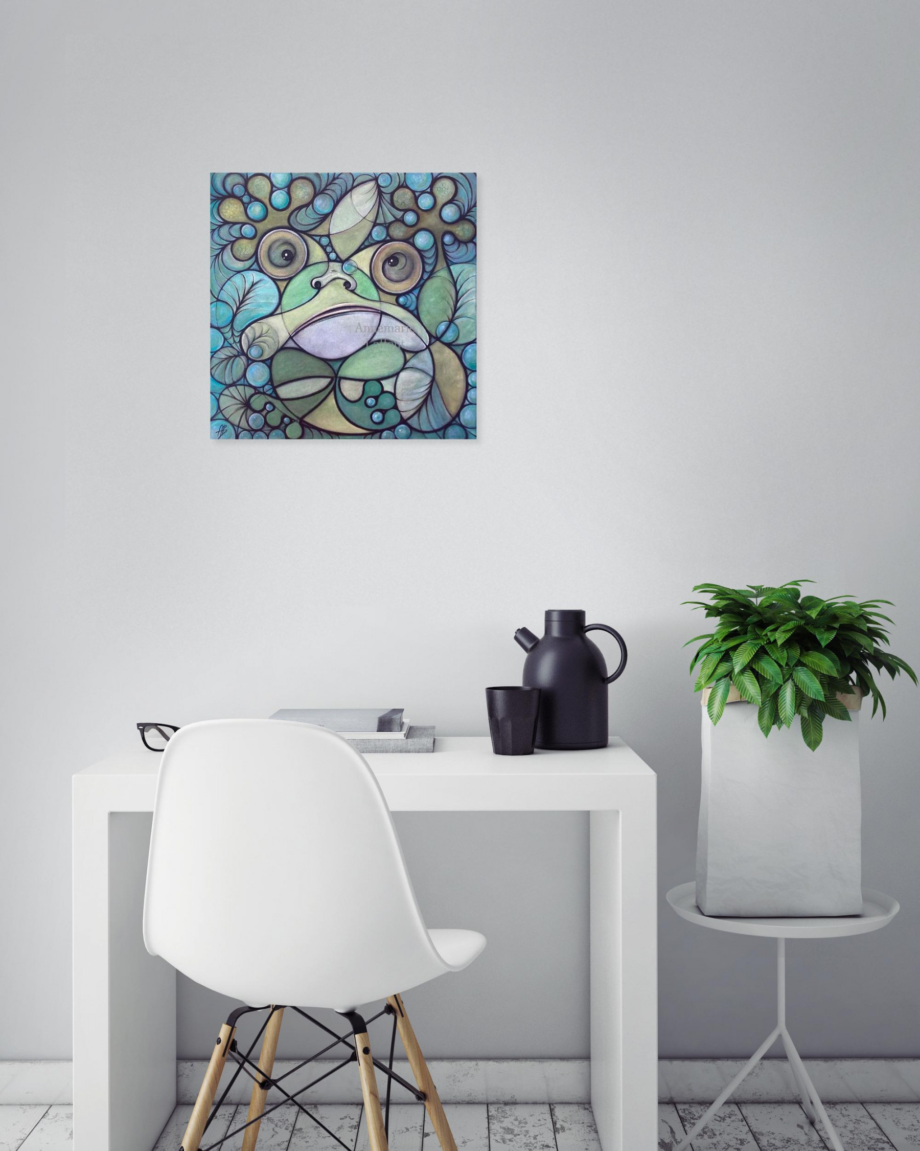 Annemarie Laffont, Carré de grenouille, peinture - Galerie de vente et d’achat d’art contemporain en ligne Artalistic