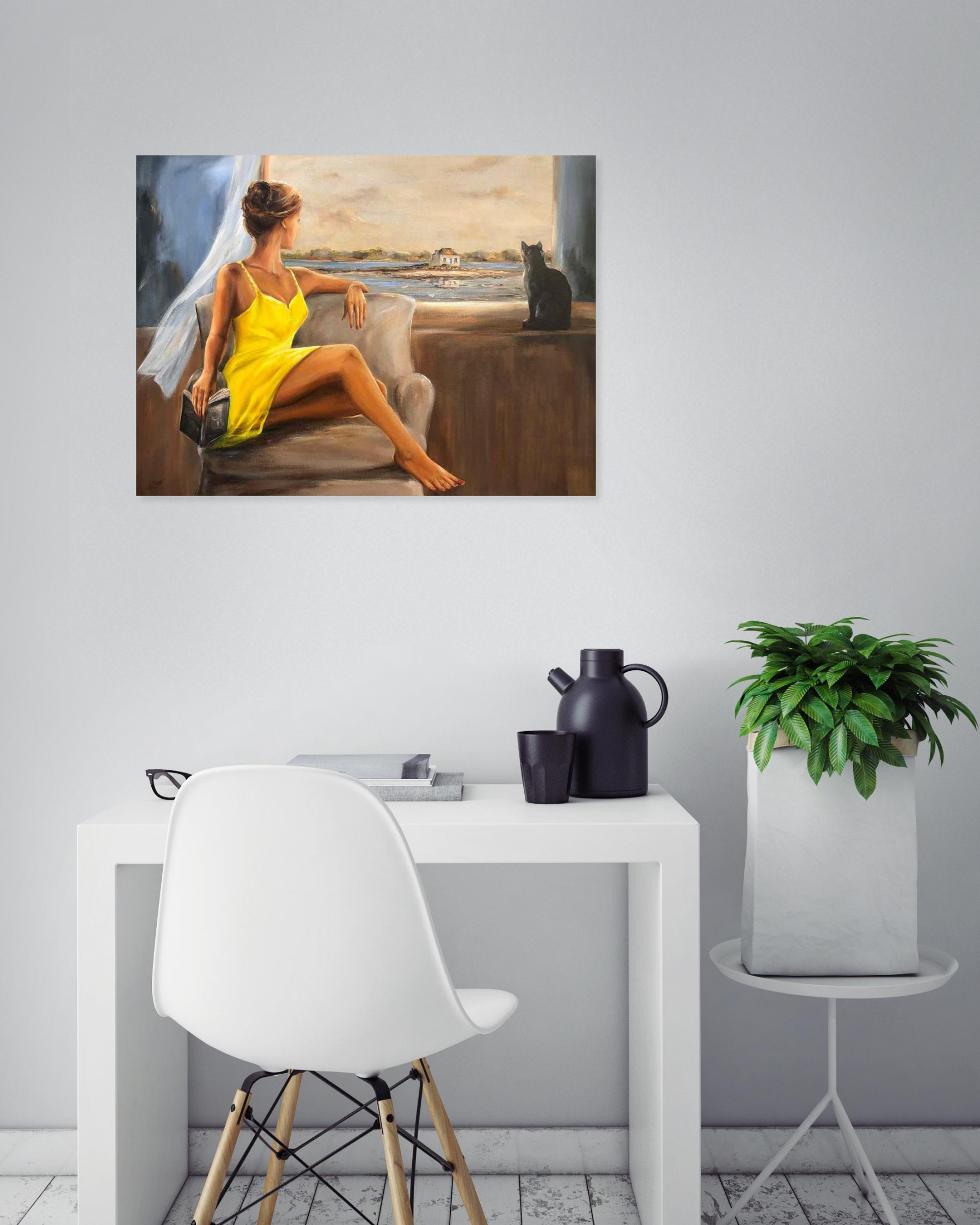 Marie-Laure Souq, Soir d'été à Saint-Cado, peinture - Galerie de vente et d’achat d’art contemporain en ligne Artalistic