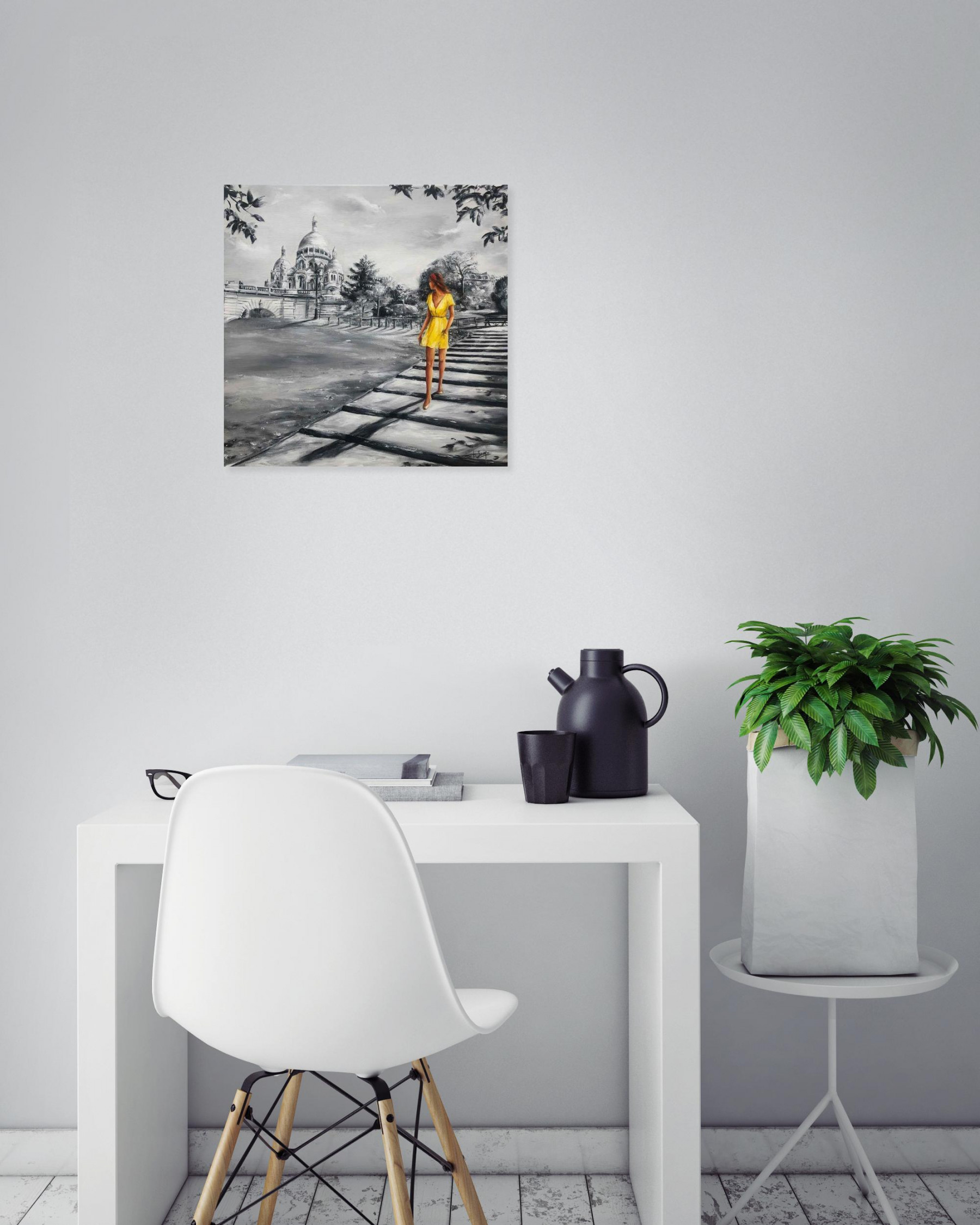 Marie-Laure Souq, Un soir d'été au sacré coeur, peinture - Galerie de vente et d’achat d’art contemporain en ligne Artalistic