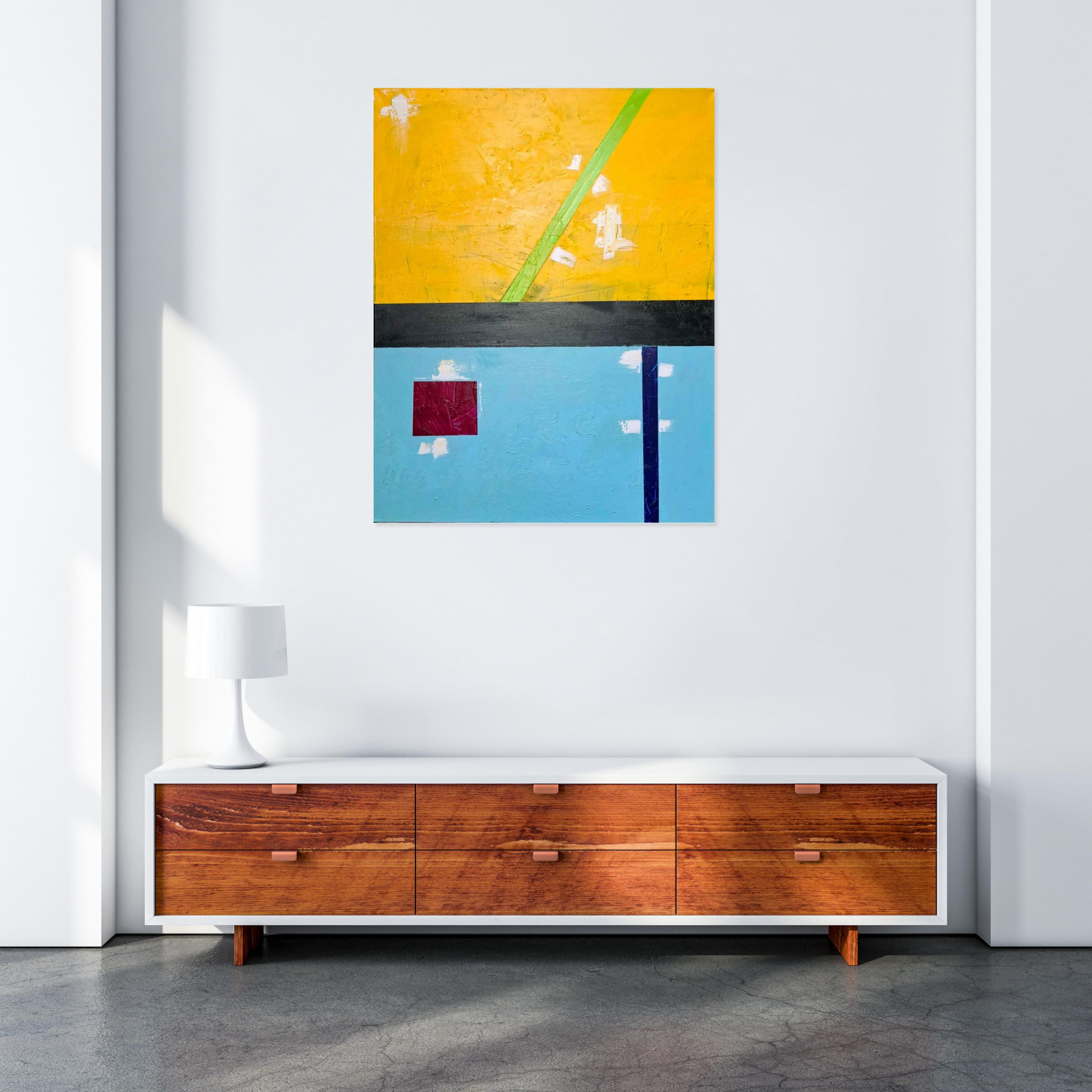 Pauline Katherine, Le plongeon à l'horizon d'un ciel ouvert, peinture - Galerie de vente et d’achat d’art contemporain en ligne Artalistic