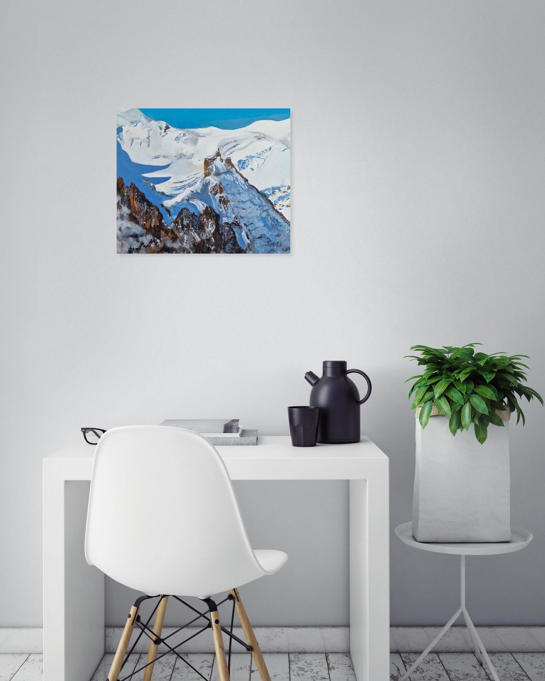 Patrick Pradier, L'aiguille du midi, peinture - Galerie de vente et d’achat d’art contemporain en ligne Artalistic