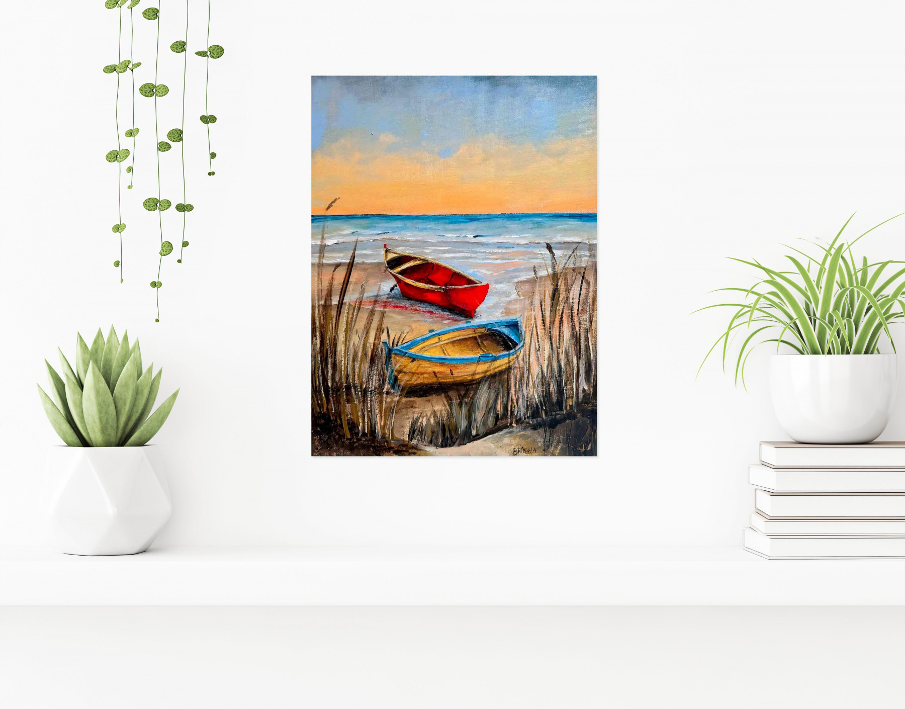 Brikha, Barques, peinture - Galerie de vente et d’achat d’art contemporain en ligne Artalistic