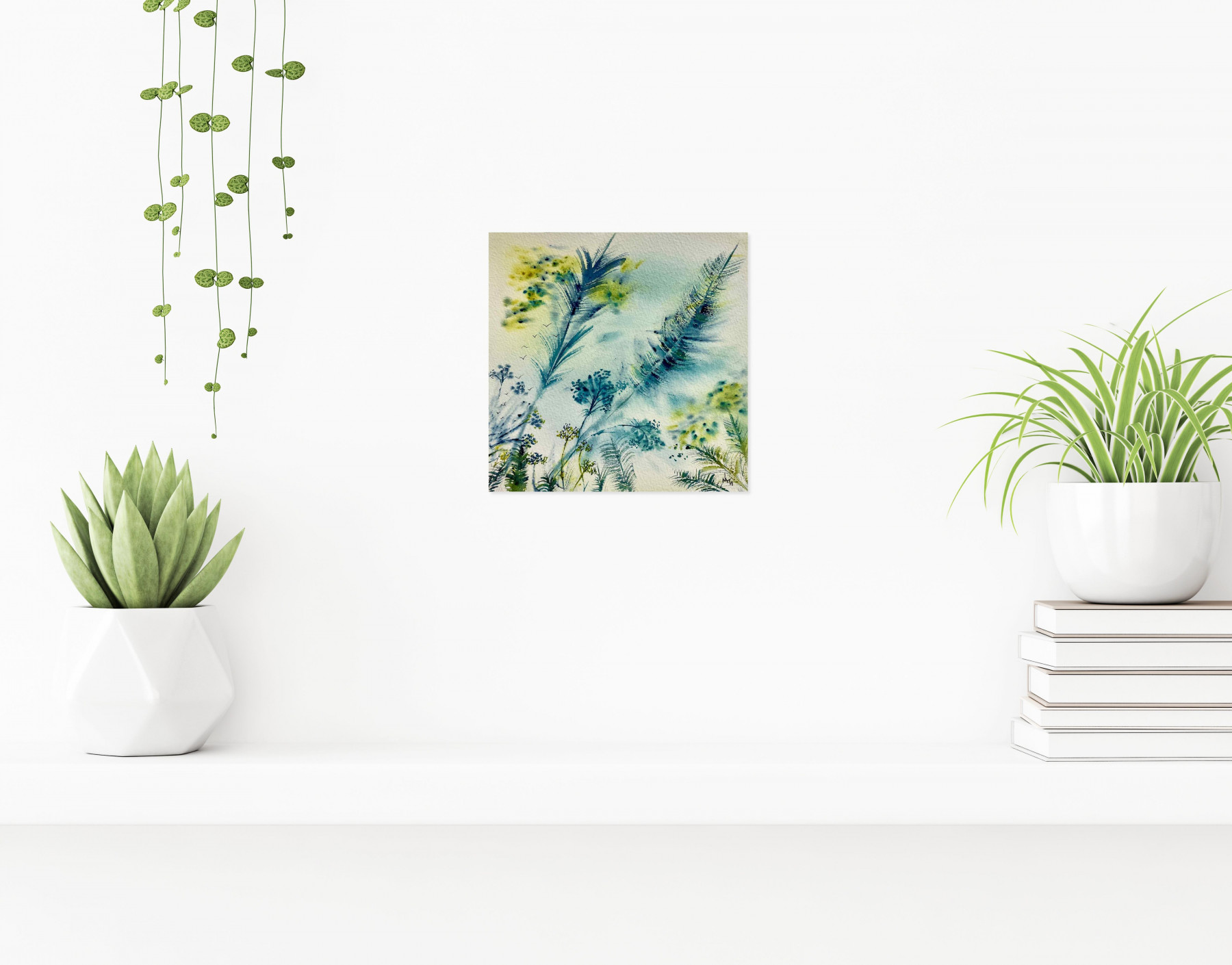 Babolat Nathalie, Nature, Série: or vert et indigo, N°5, Peinture - Galerie de vente et d’achat d’art contemporain en ligne Artalistic