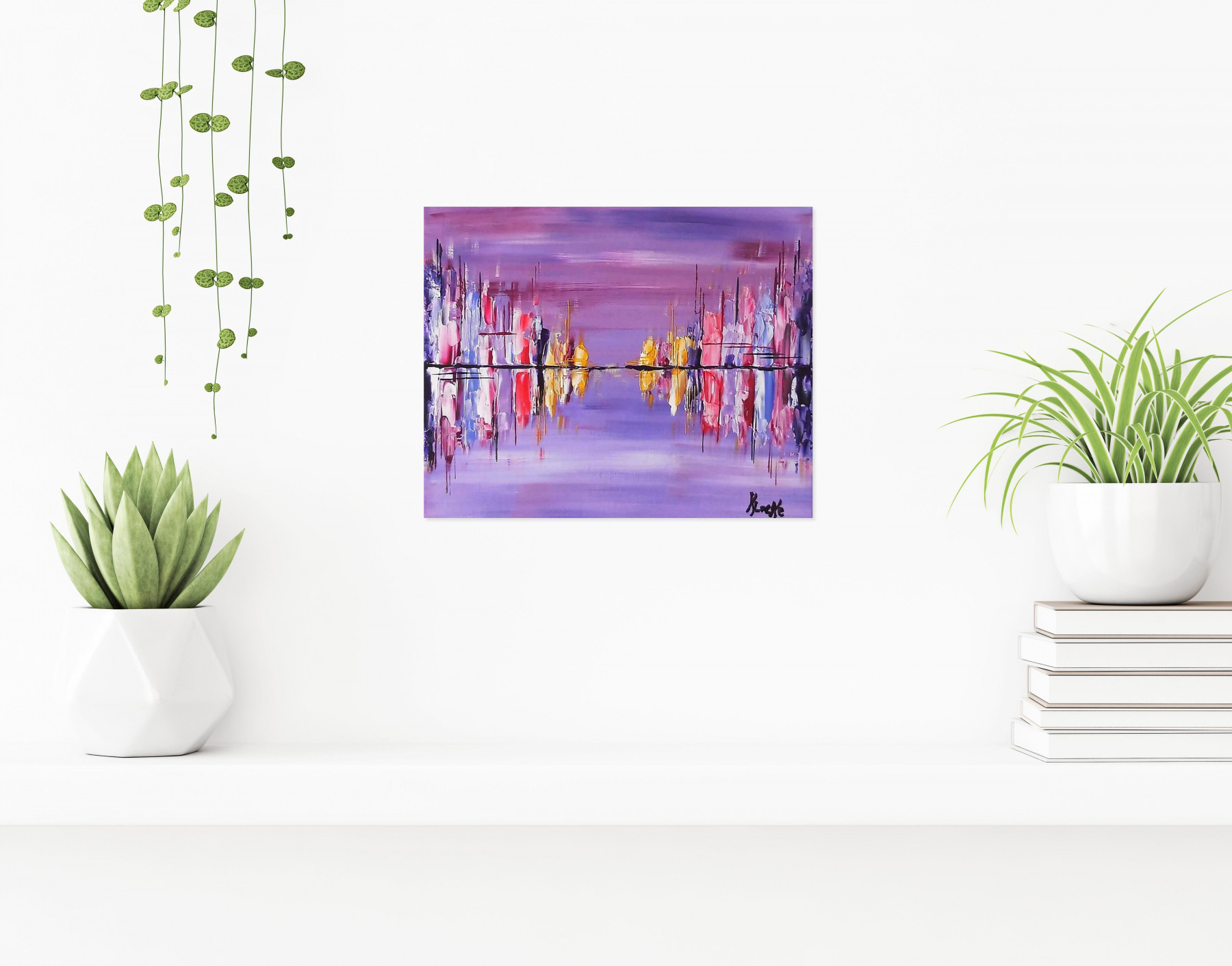 Locke Karine, Nuit pourpre, Peinture - Galerie de vente et d’achat d’art contemporain en ligne Artalistic