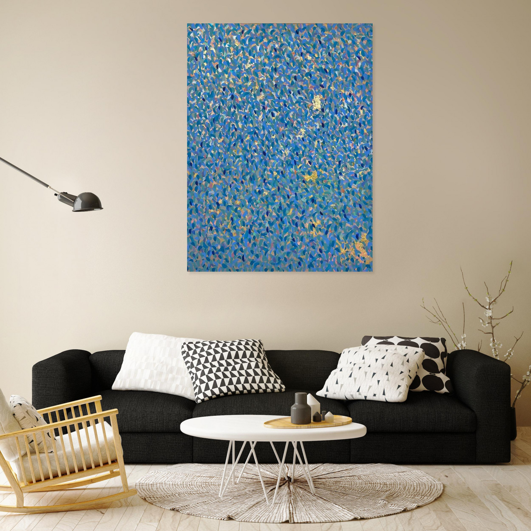 Sylvie d'Halluin, Nacre bleu, peinture - Galerie de vente et d’achat d’art contemporain en ligne Artalistic