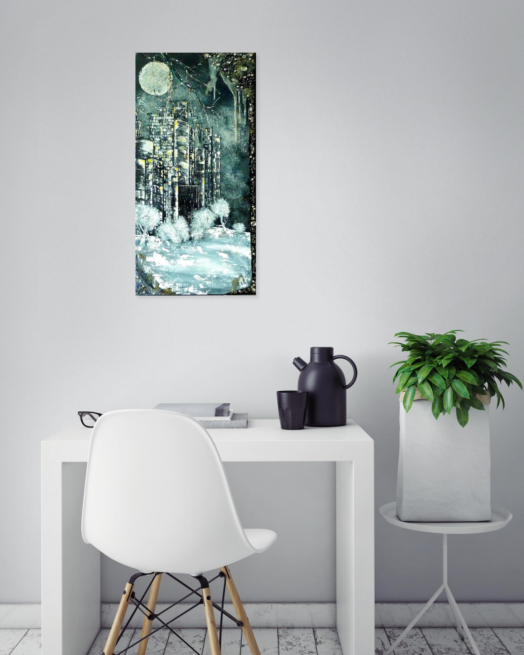 Anne Robin, Mystère de nuit, peinture - Galerie de vente et d’achat d’art contemporain en ligne Artalistic