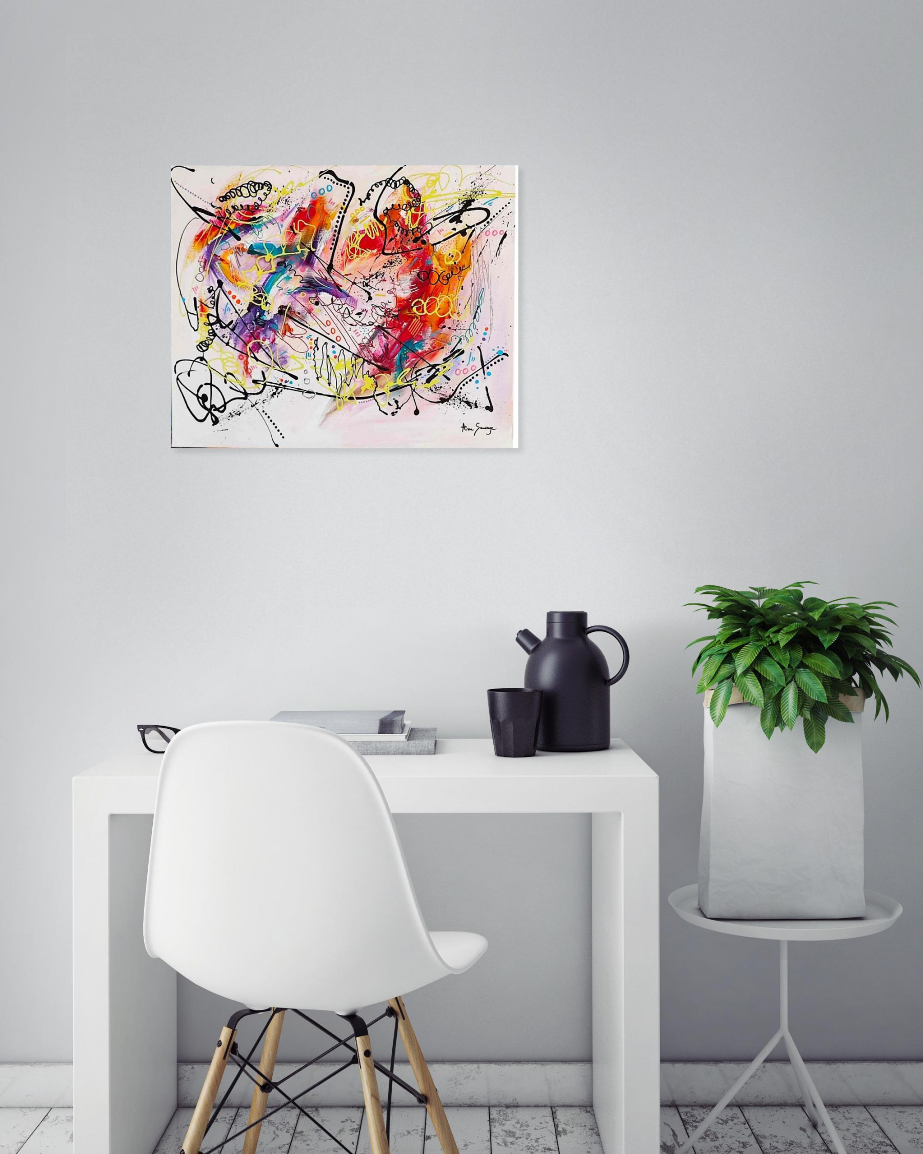 Âme Sauvage, Le dauphin bleu, peinture - Galerie de vente et d’achat d’art contemporain en ligne Artalistic
