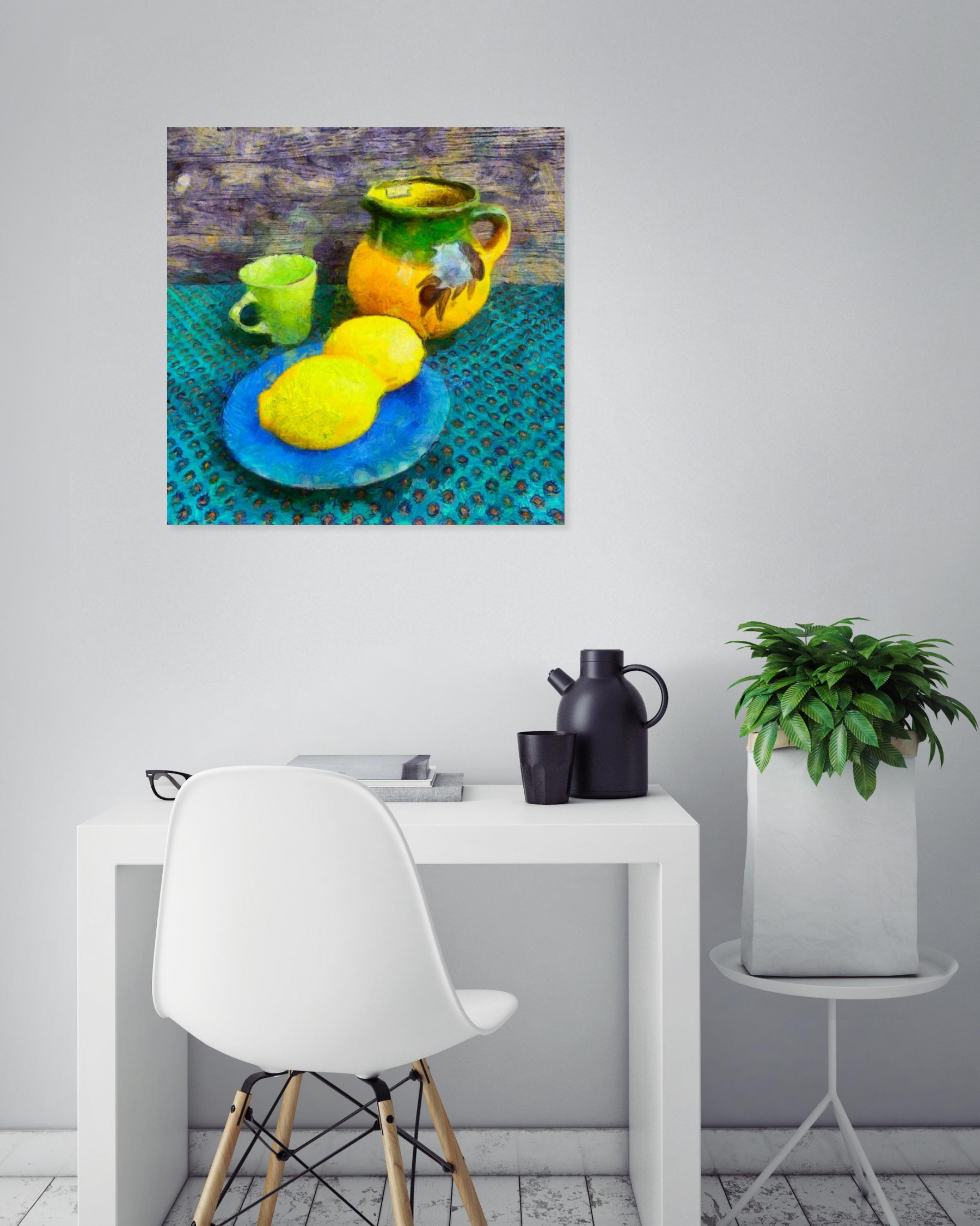Jean-Louis Bouzou, Nature morte aux citrons, photo - Galerie de vente et d’achat d’art contemporain en ligne Artalistic