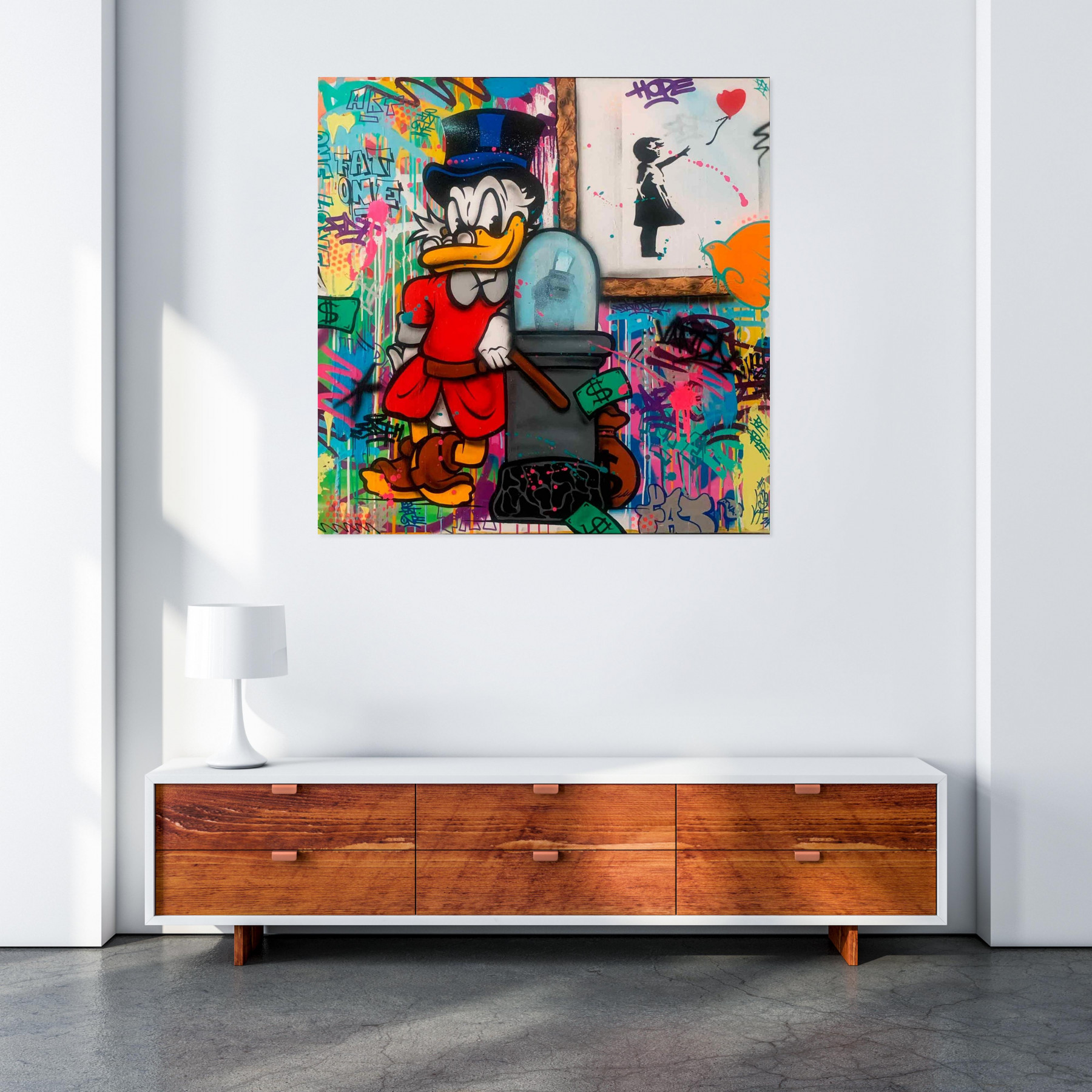 Fat, Picsou Banksy Picasso, peinture - Galerie de vente et d’achat d’art contemporain en ligne Artalistic