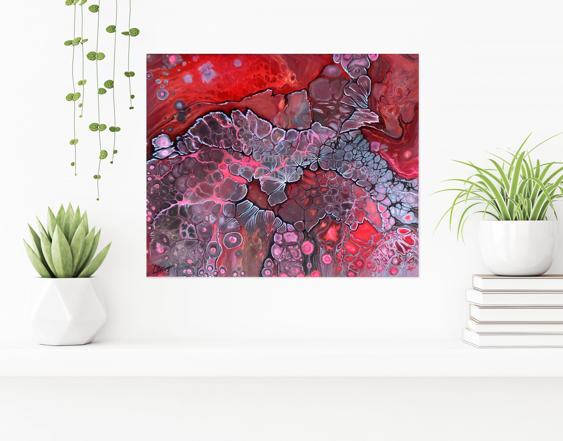 Annemarie Laffont, organic red, peinture - Galerie de vente et d’achat d’art contemporain en ligne Artalistic